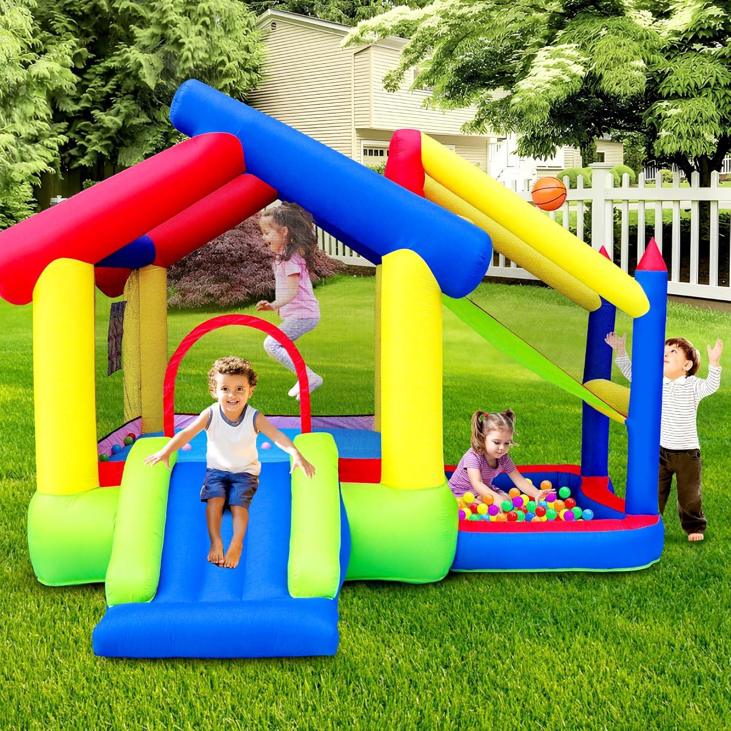 Castillo Inflable WELLFUNTIME con Tobogán y Juegos 340x295x241cm