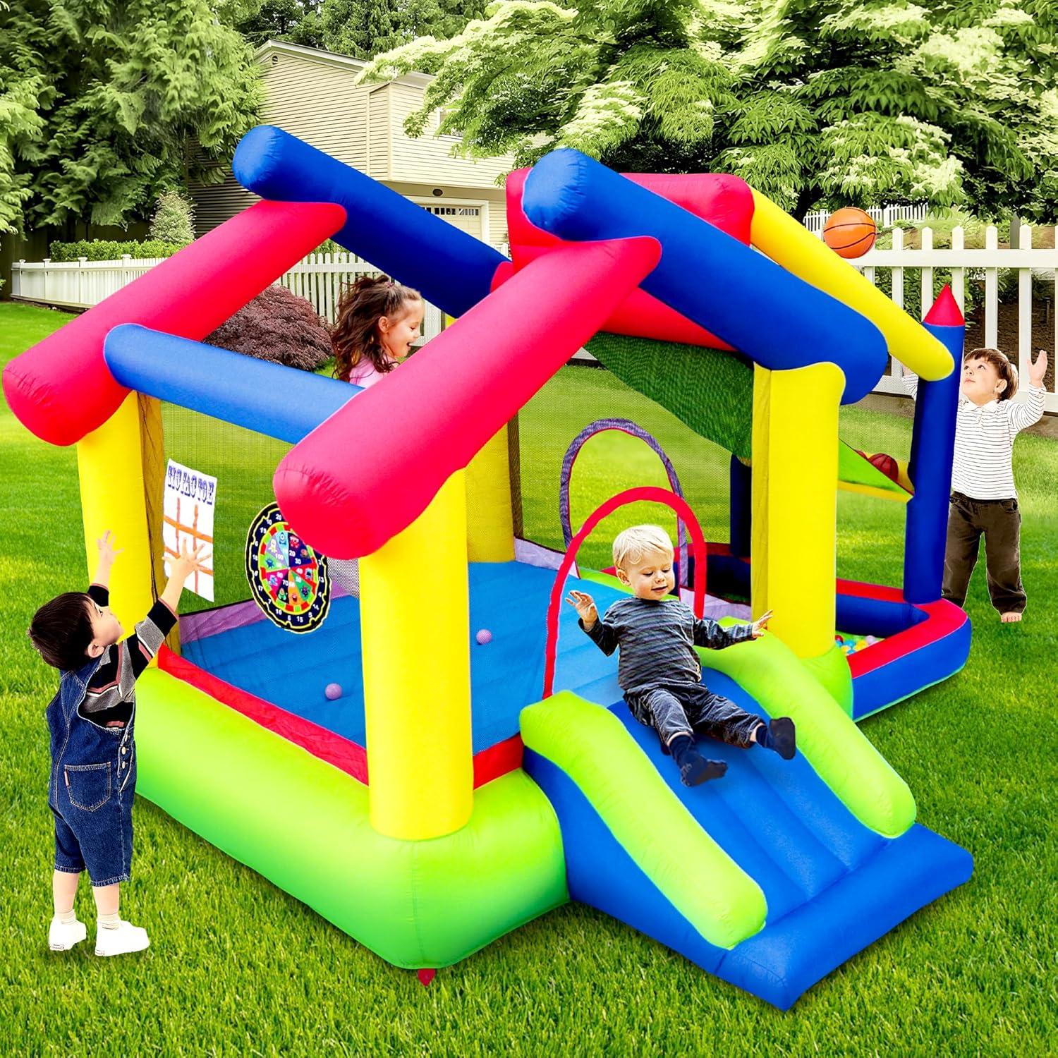 Castillo Inflable WELLFUNTIME con Tobogán y Juegos 340x295x241cm