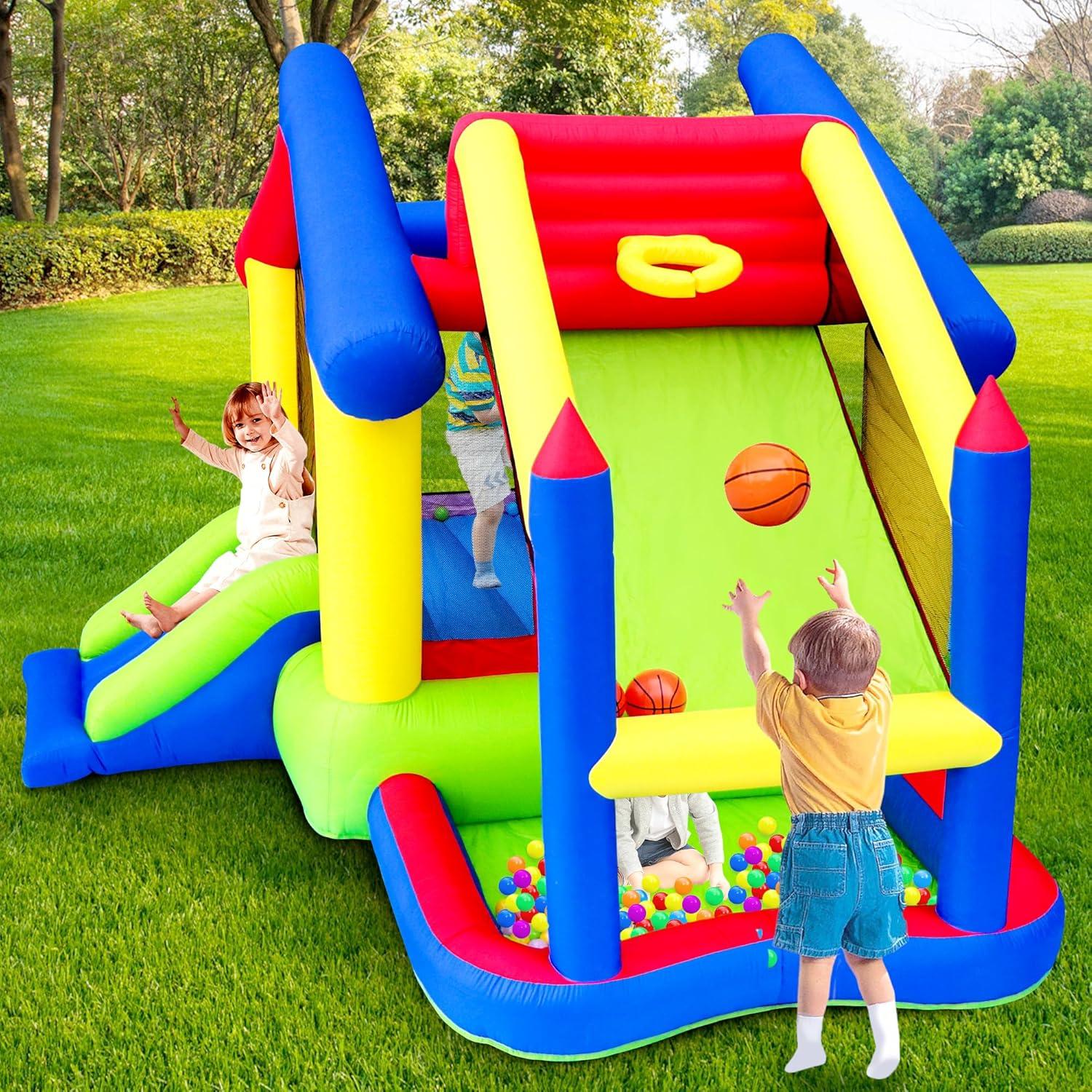 Castillo Inflable WELLFUNTIME con Tobogán y Juegos 340x295x241cm