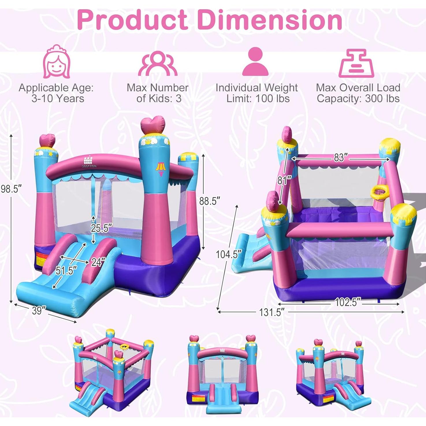 Casa Inflable de Salto Costzon Princesa 4x3.2m para Niños