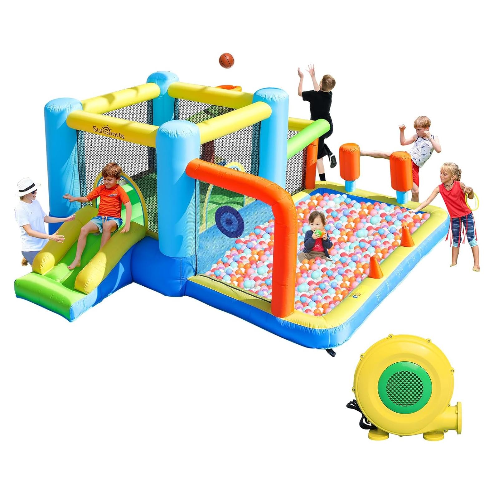 Casa Inflable de Rebote SunSports 8 en 1 para Niños 3-8 Años