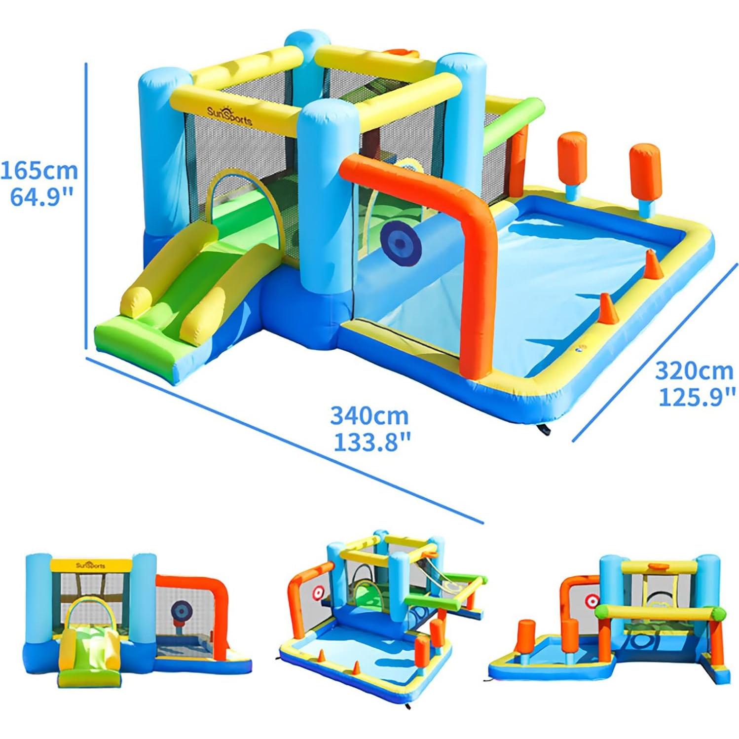 Casa Inflable de Rebote SunSports 8 en 1 para Niños 3-8 Años