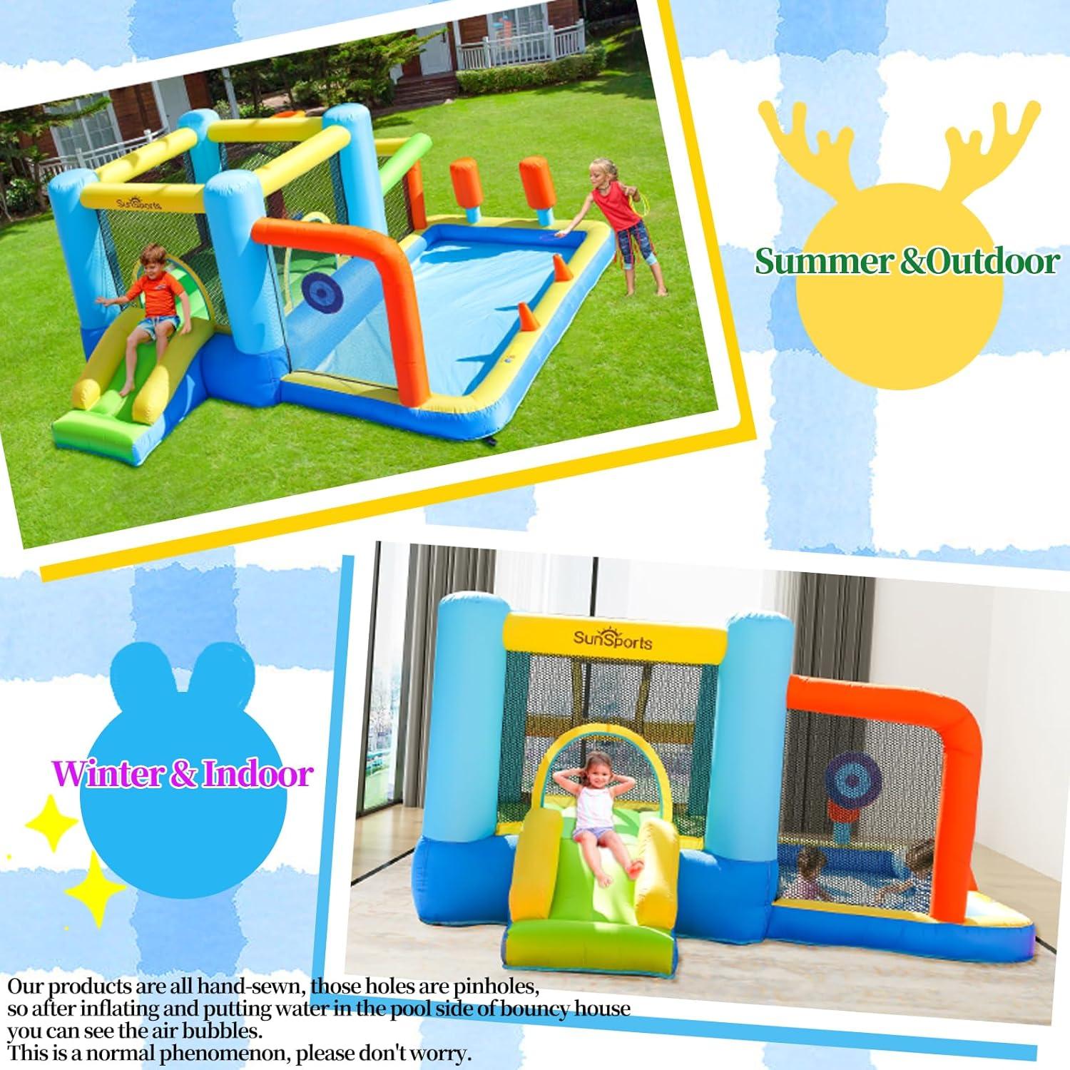 Casa Inflable de Rebote SunSports 8 en 1 para Niños 3-8 Años