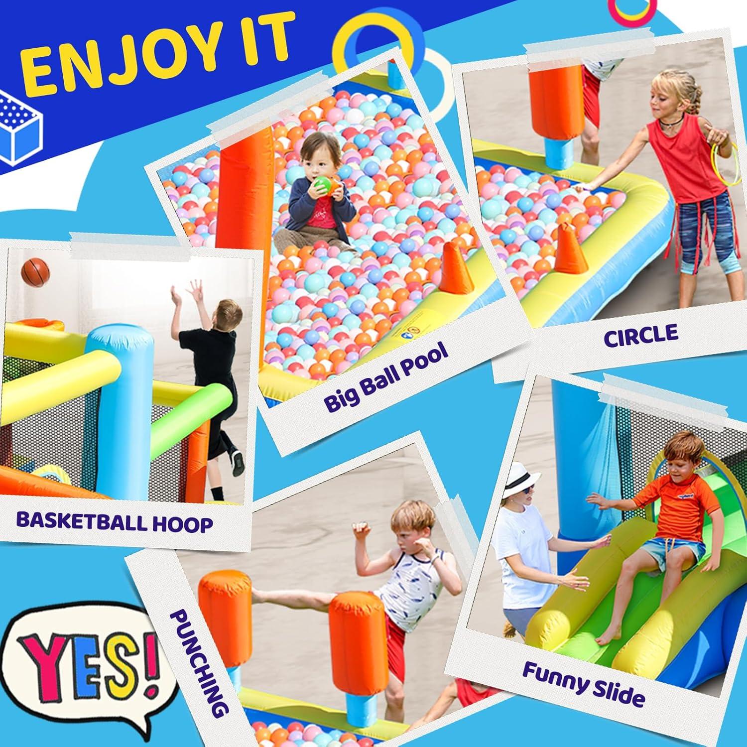 Casa Inflable de Rebote SunSports 8 en 1 para Niños 3-8 Años
