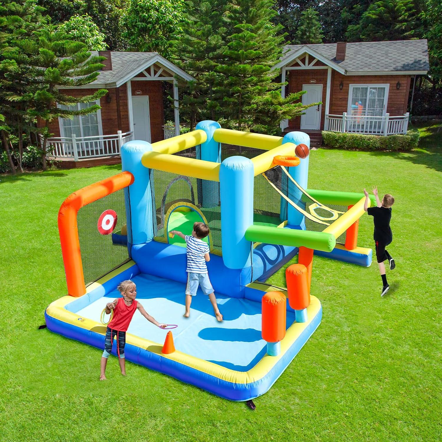 Casa Inflable de Rebote SunSports 8 en 1 para Niños 3-8 Años