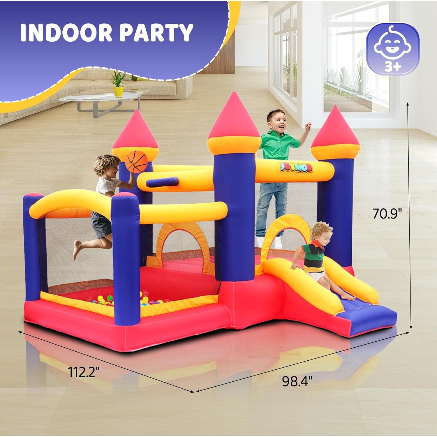 Casa Inflable de Rebote JOYMOR con Piscina de Pelotas 3-10 Años