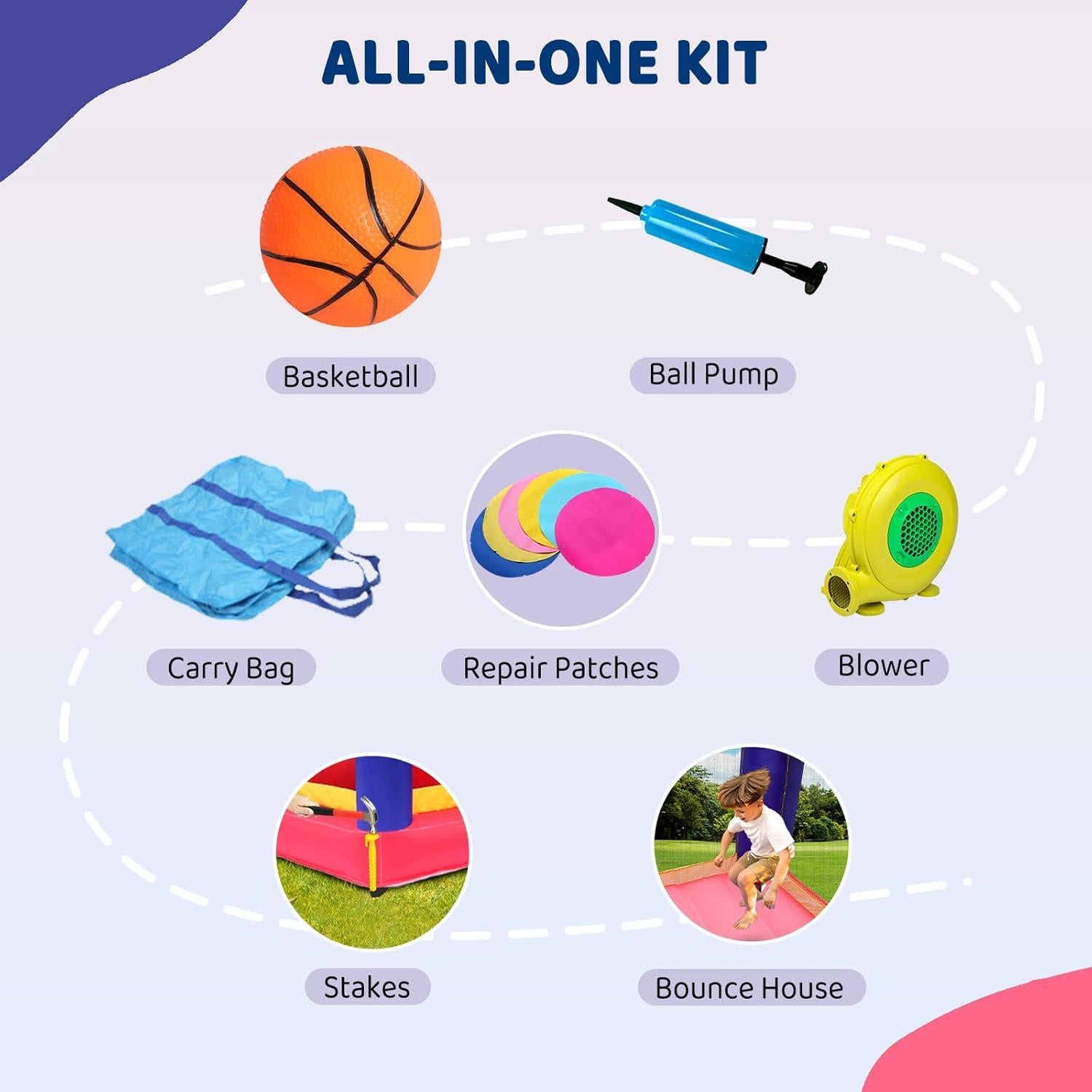 Casa Inflable de Rebote JOYMOR con Piscina de Pelotas 3-10 Años