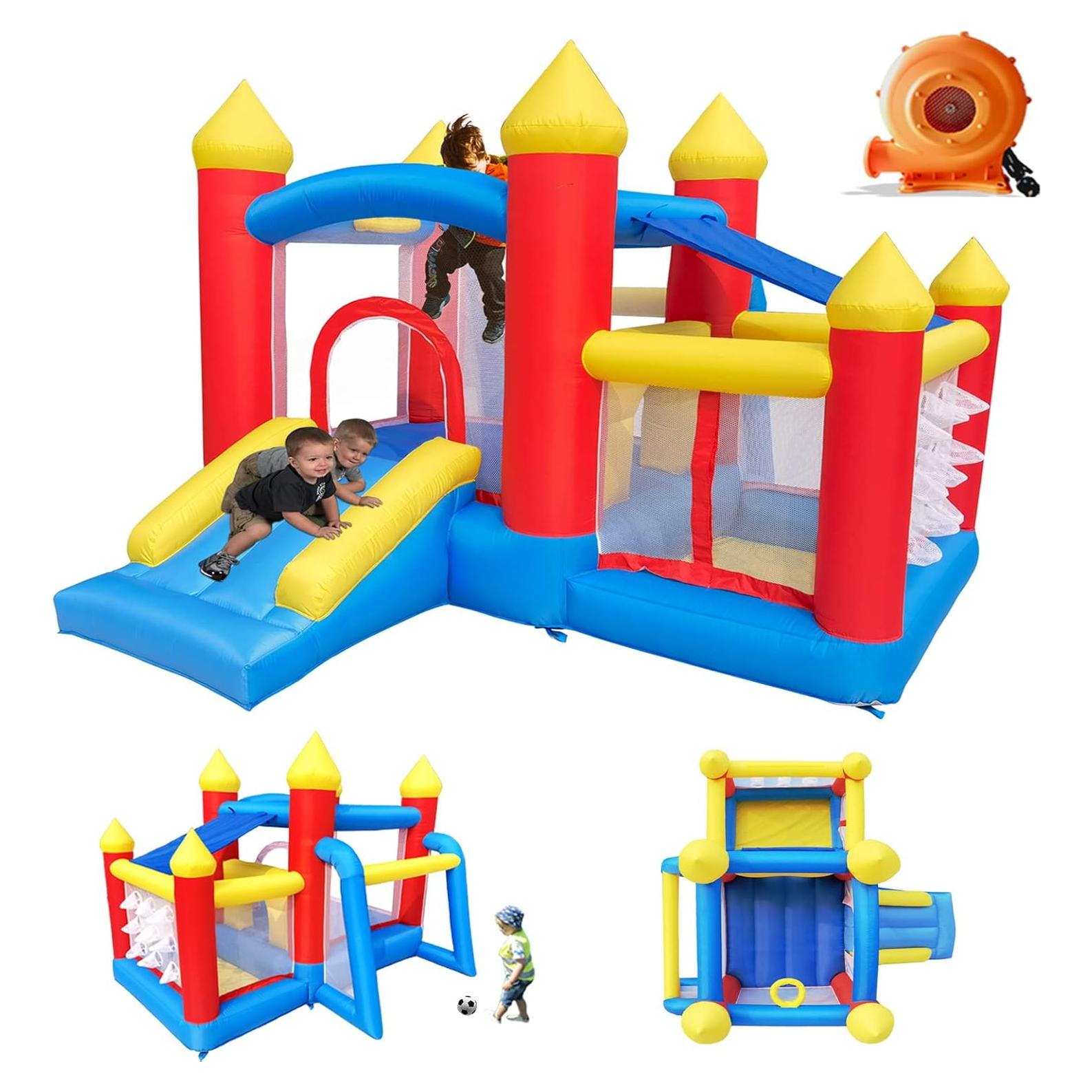 Castillo Inflable Baralir 7 en 1 para Niños 3-6 Años con Tobogán y Piscina de Pelotas