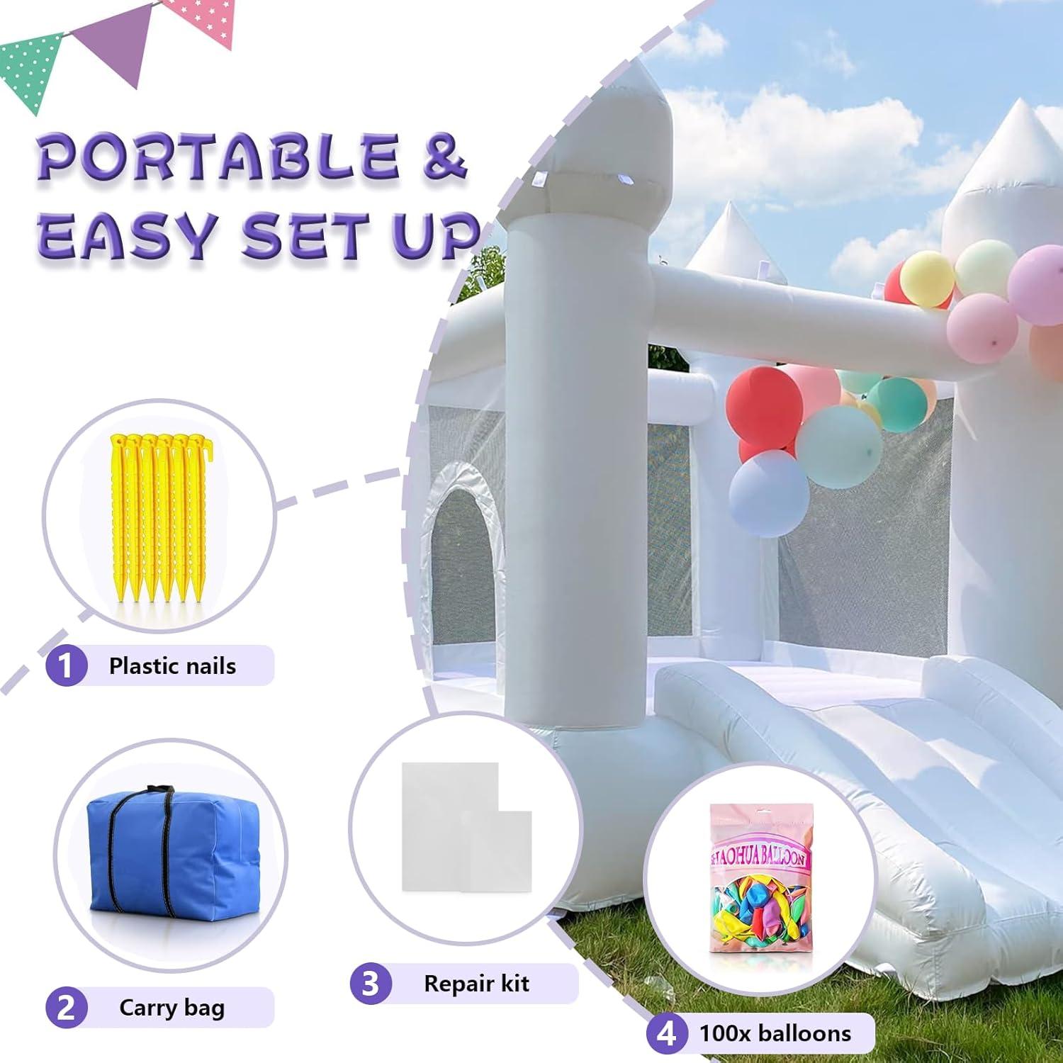 Castillo Inflable Blanco iLink-outer 261x180x229 cm para Niños