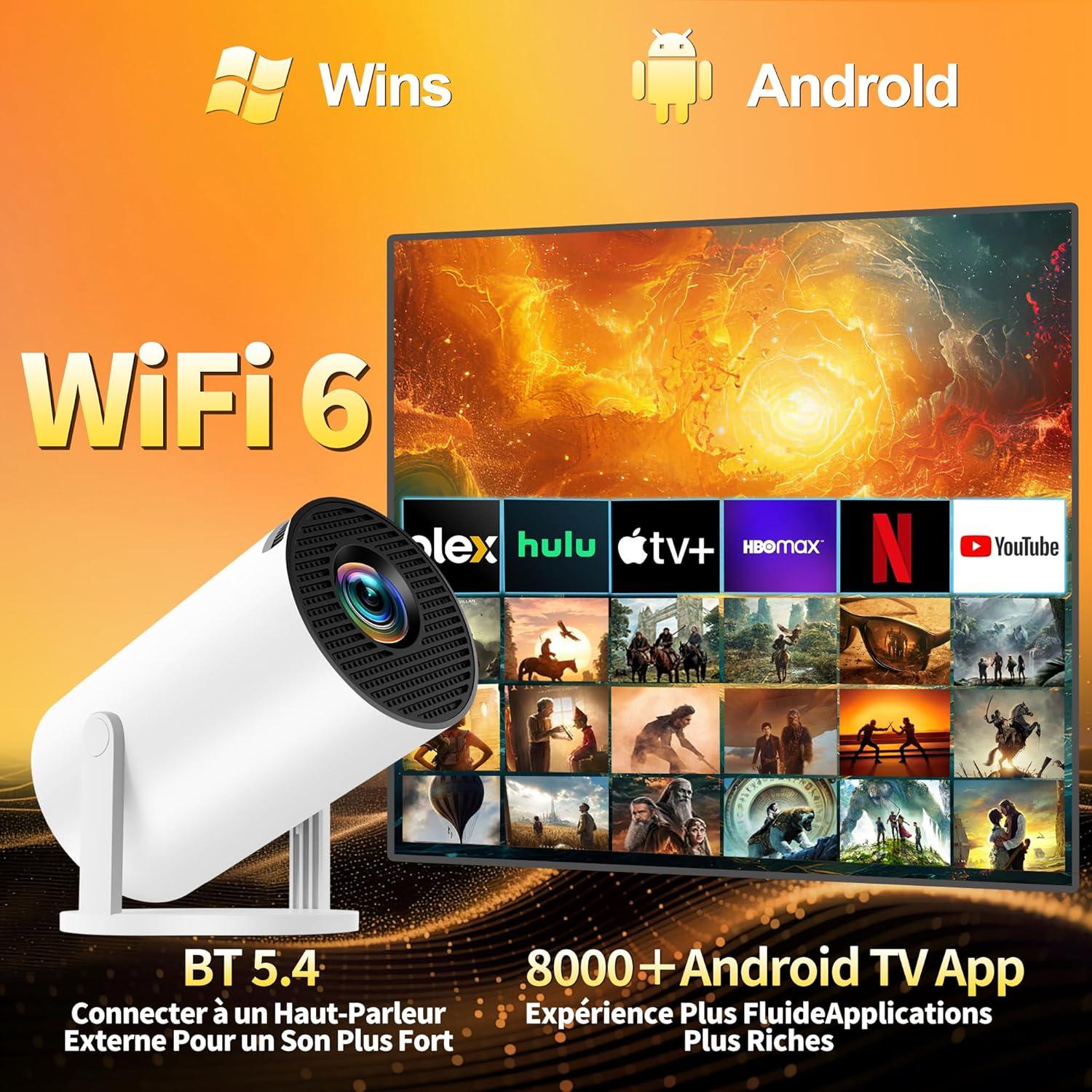 Mini Proyector 4K Coolid Portátil WiFi 6 Bluetooth 5.4 Blanco