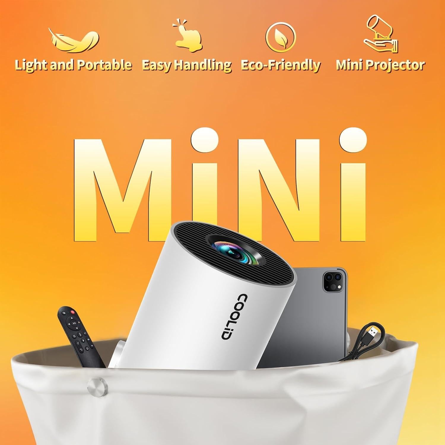 Mini Proyector 4K Coolid Portátil WiFi 6 Bluetooth 5.4 Blanco