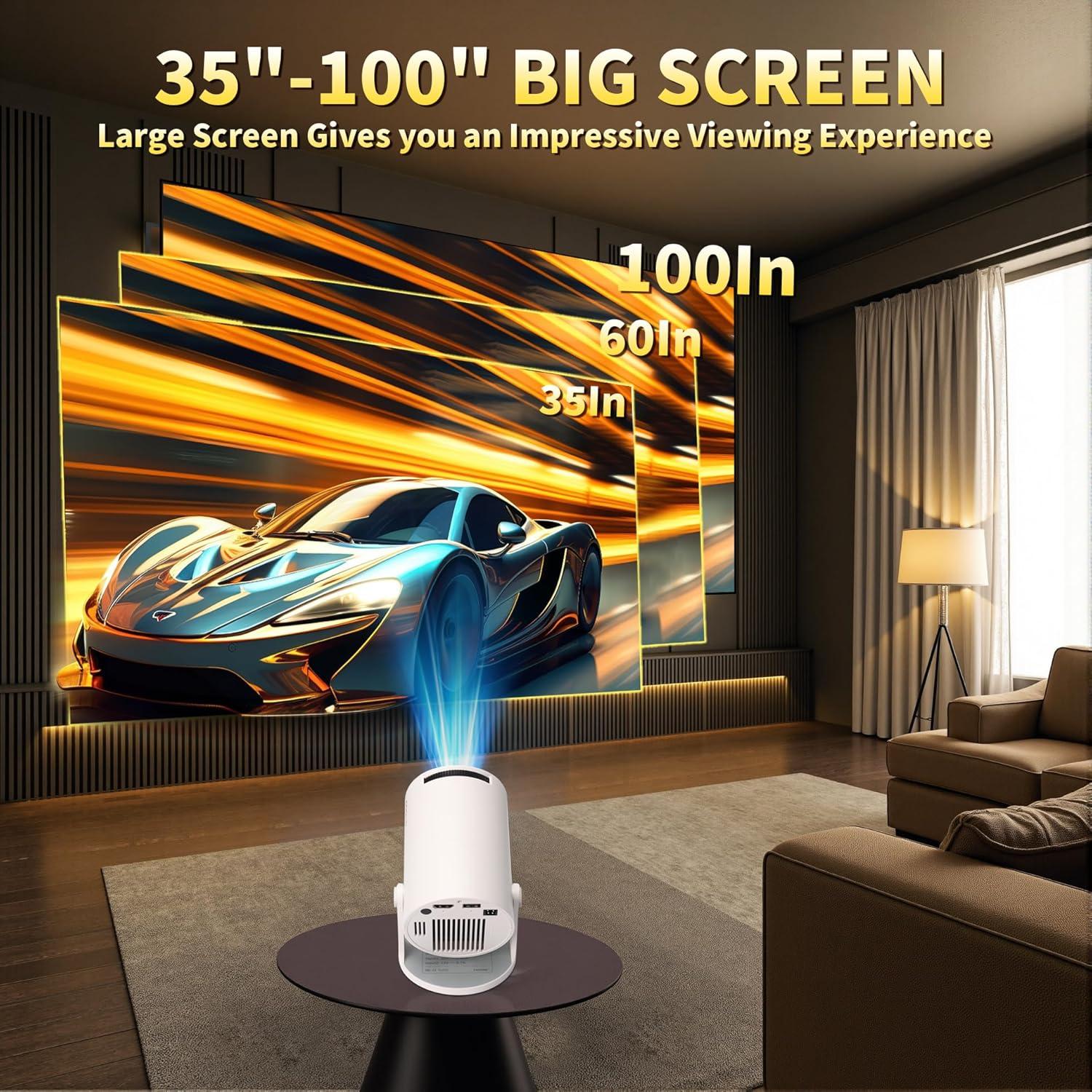 Mini Proyector 4K Coolid Portátil WiFi 6 Bluetooth 5.4 Blanco