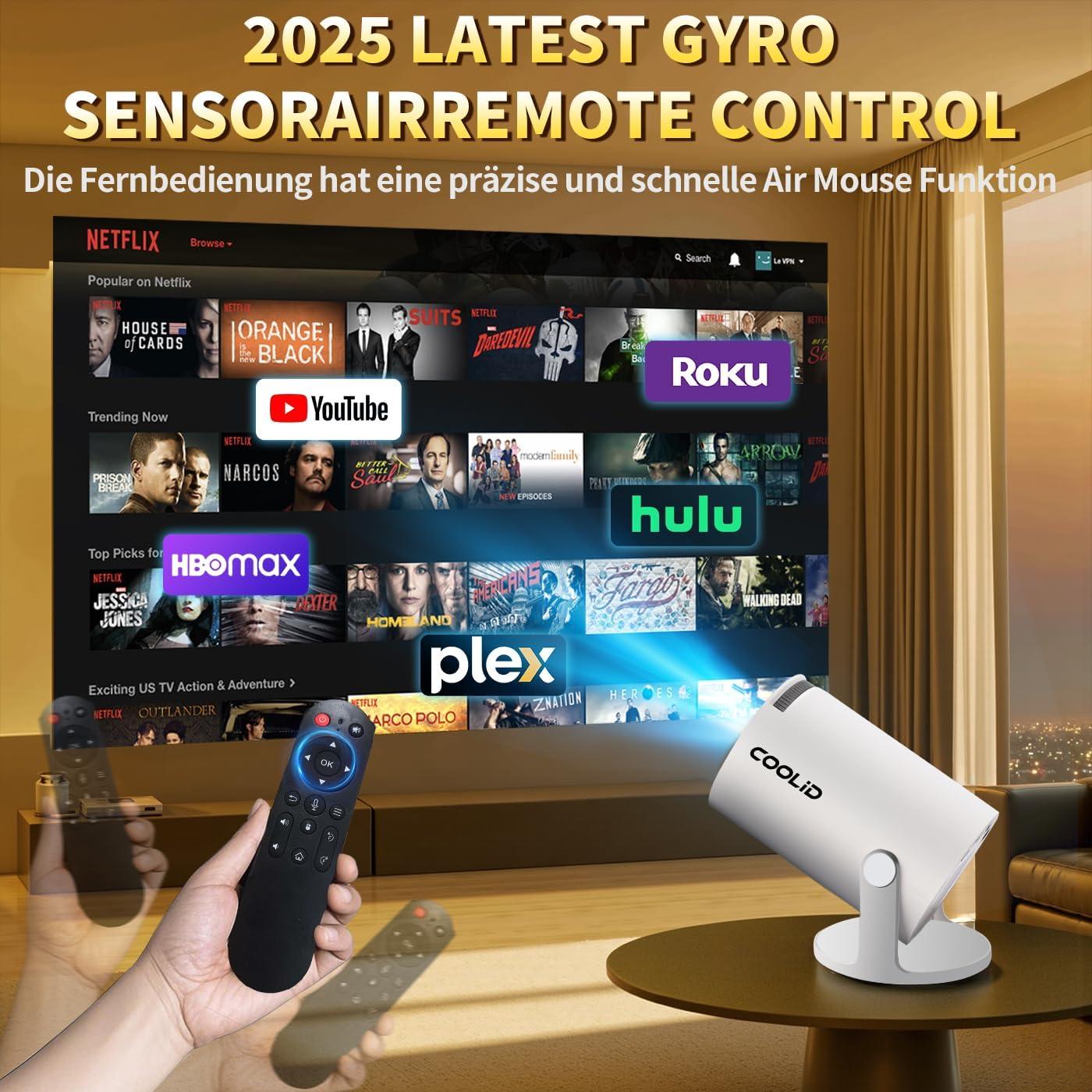 Mini Proyector 4K Coolid Portátil WiFi 6 Bluetooth 5.4 Blanco