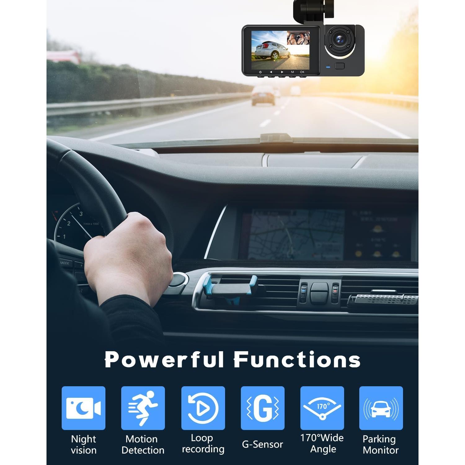 Cámara Dash 3 Canales Zengest 2K+1080P, WiFi, 170°