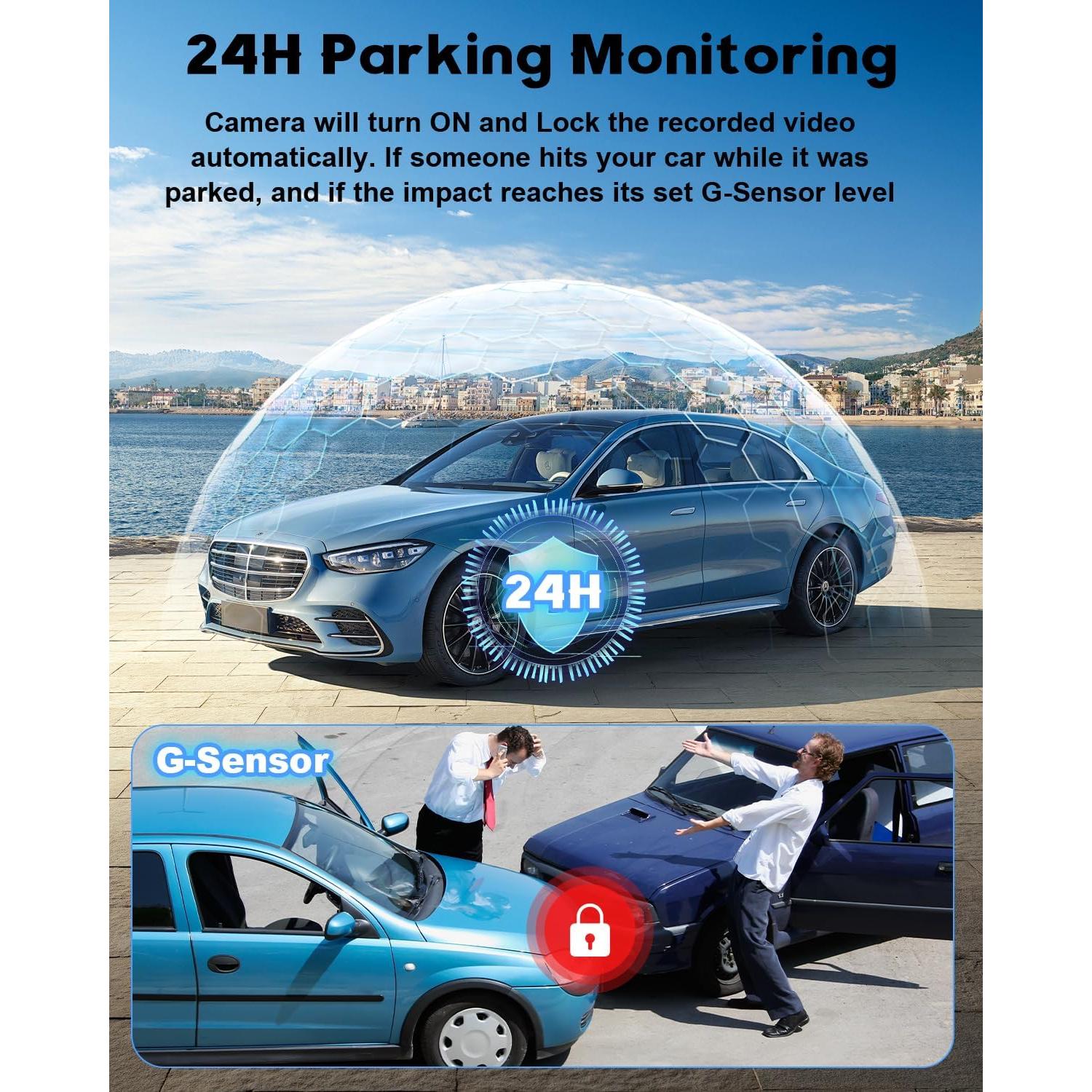 Cámara Dash 3 Canales Zengest 2K+1080P, WiFi, 170°