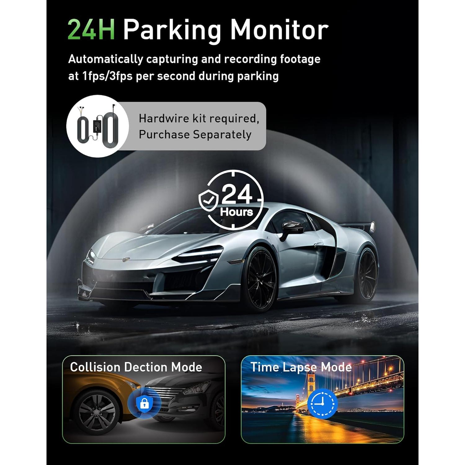 Cámara de Tablero Dual 4K GMAIPOP con WiFi y Tarjeta 64GB