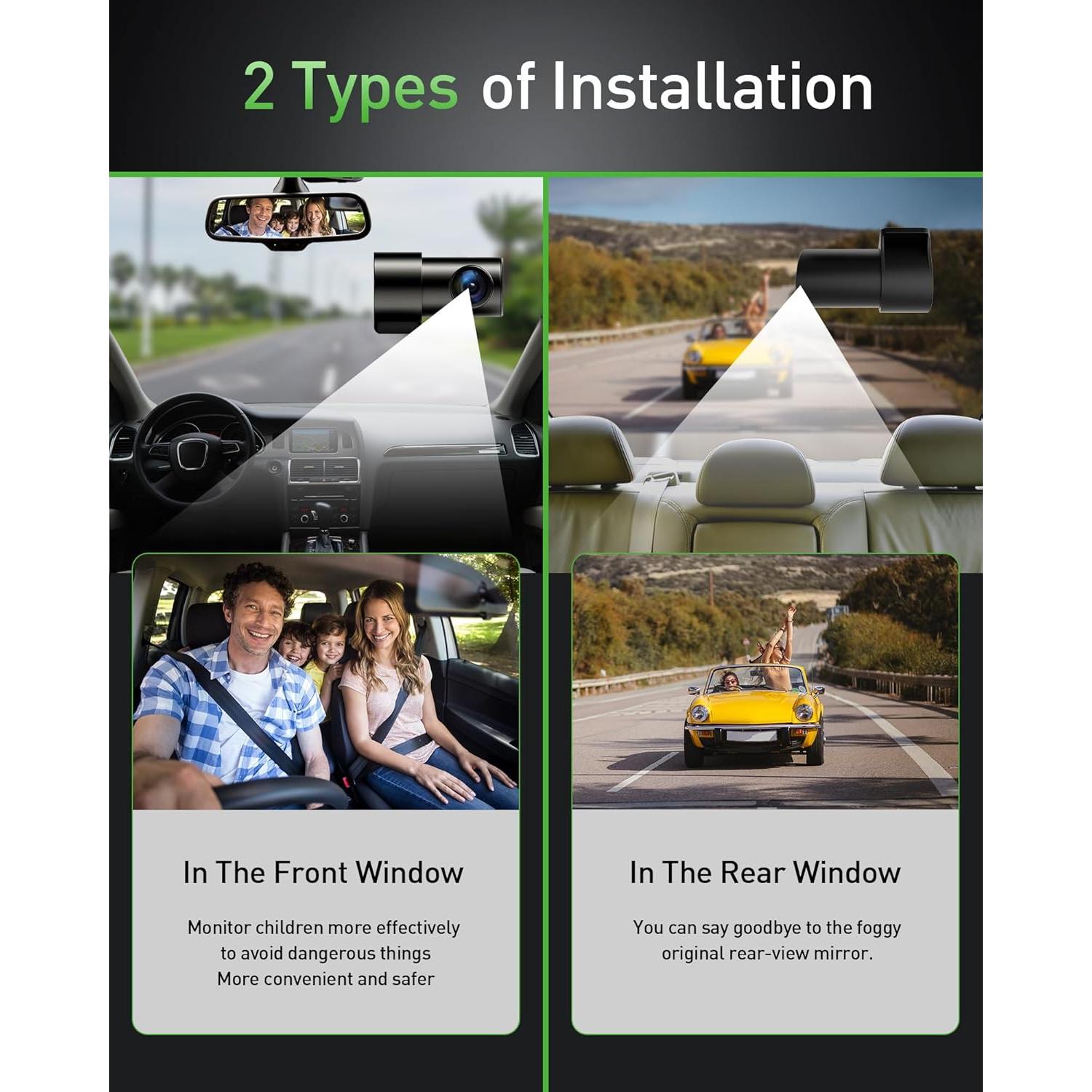 Cámara de Tablero Dual 4K GMAIPOP con WiFi y Tarjeta 64GB