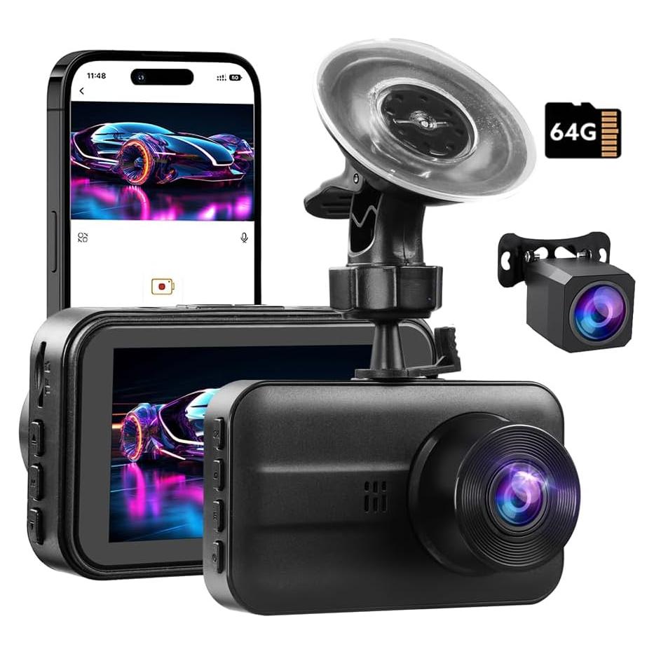 Cámara Dash 4K Delantera y Trasera Wkreuoar con G-Sensor