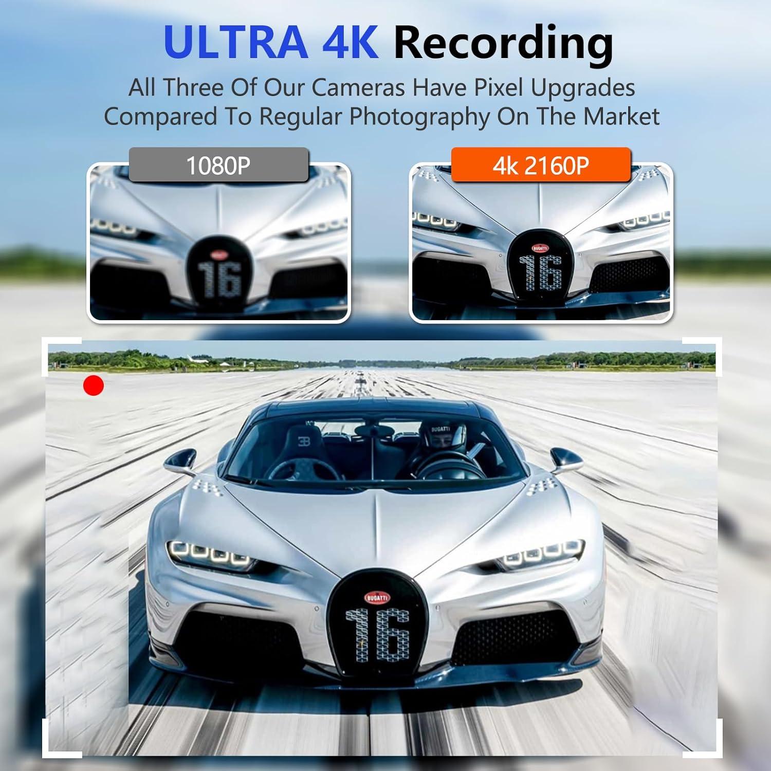 Cámara Dash 4K RUILIXIN Doble con GPS y Wi-Fi 64GB