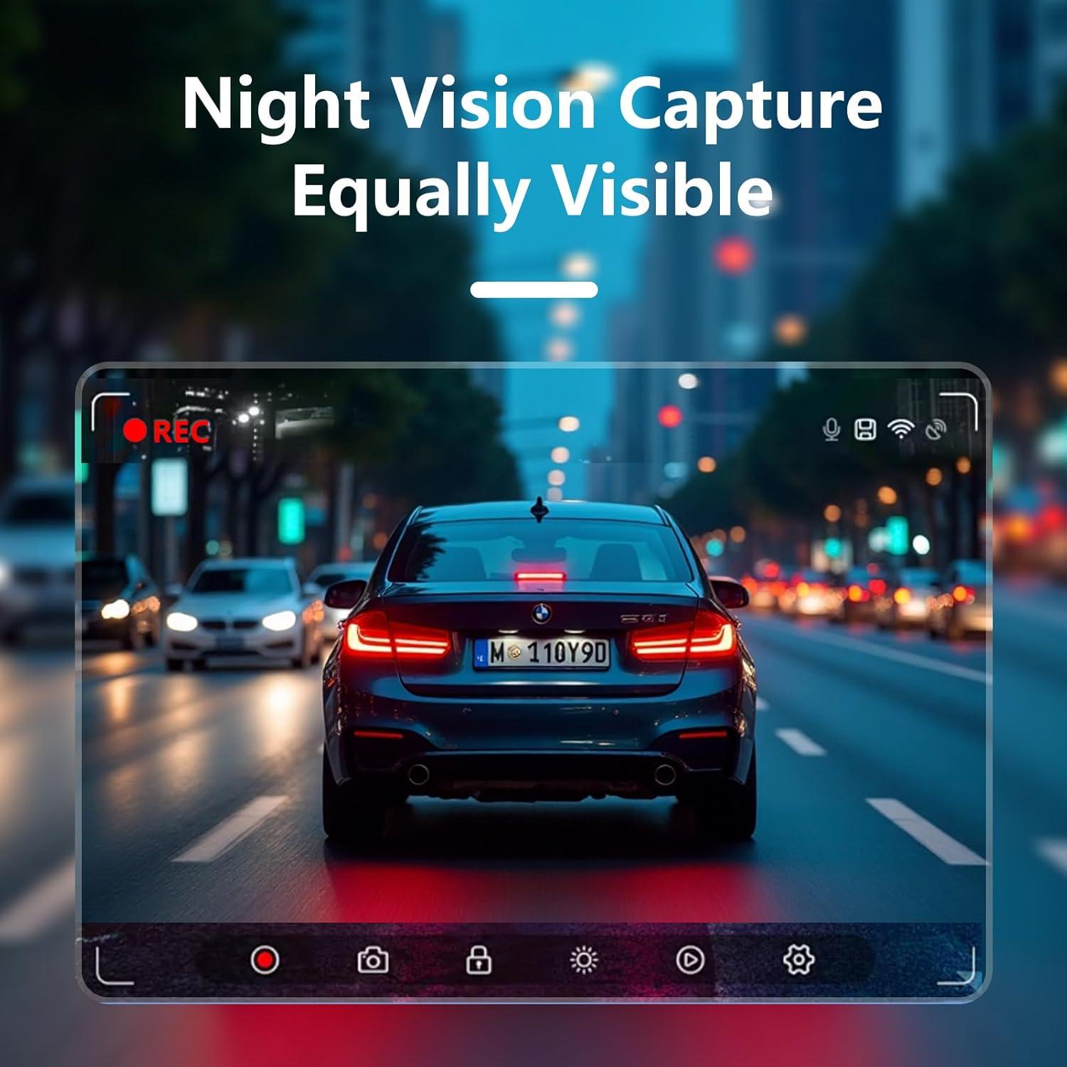 Cámara Dash 4K RUILIXIN Doble con GPS y Wi-Fi 64GB