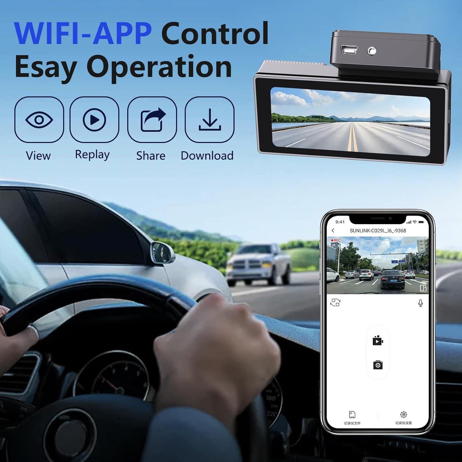 Cámara Dash 4K RUILIXIN Doble con GPS y Wi-Fi 64GB