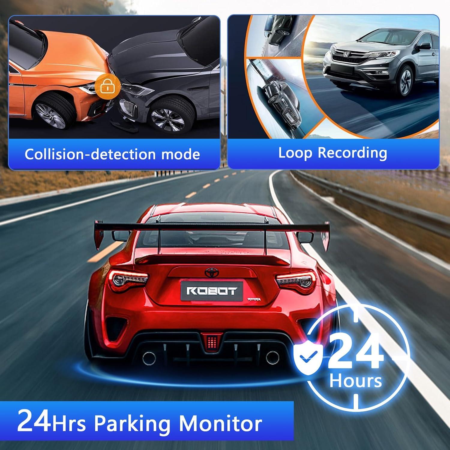 Cámara Dash 4K RUILIXIN Doble con GPS y Wi-Fi 64GB