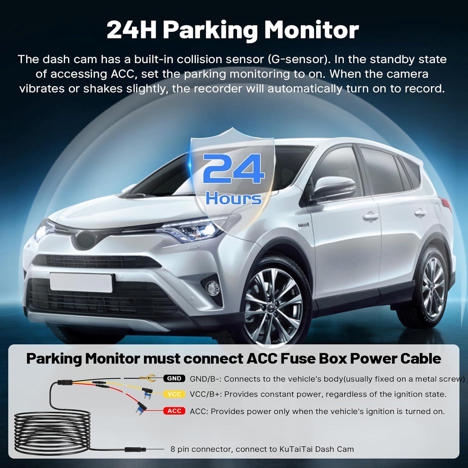 Cámara Dash Dual 4K + 1080P KuTaiTai para Toyota RAV4 2022-2025