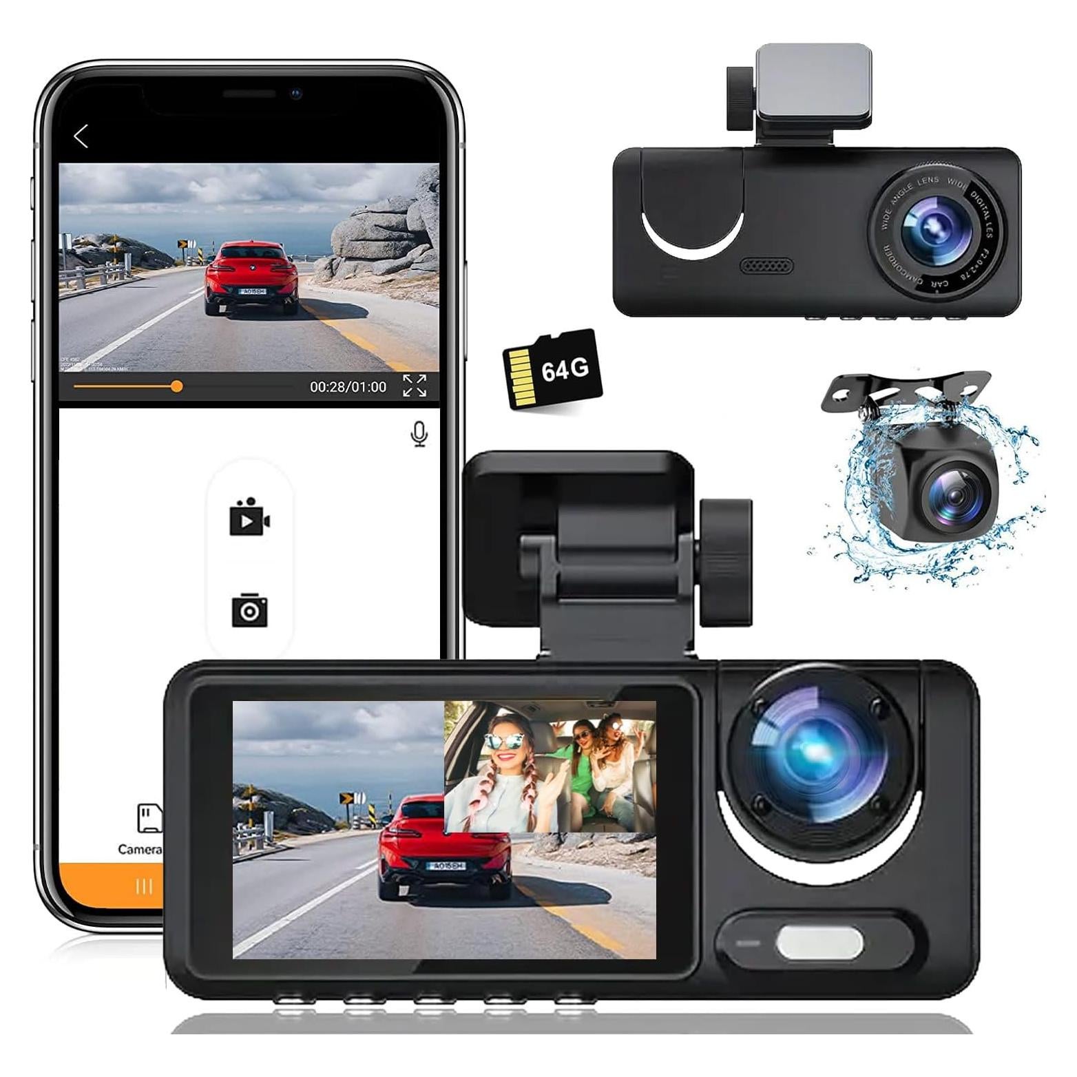 Cámara de Tablero QNY Full HD 1080P 3 Canales con Sensor G