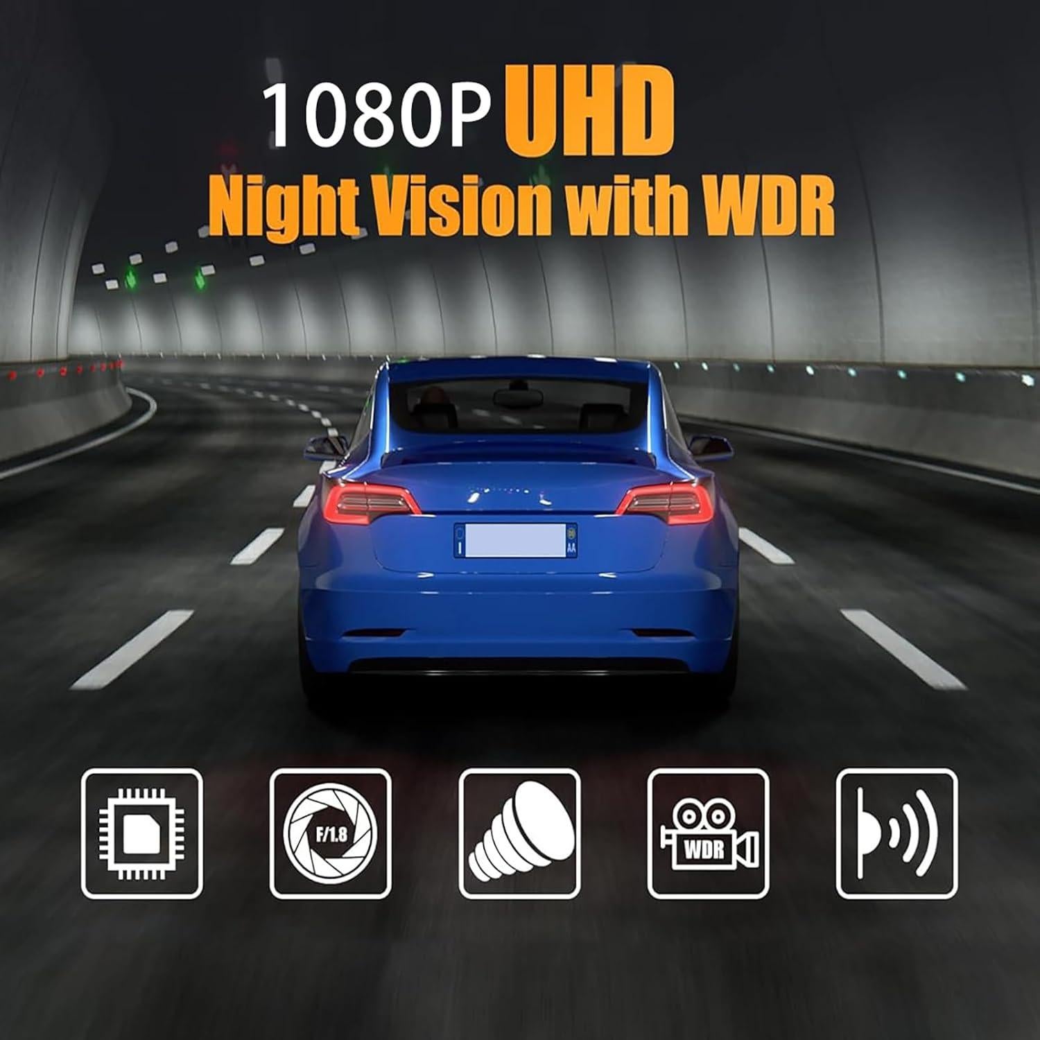 Cámara de Tablero QNY Full HD 1080P 3 Canales con Sensor G