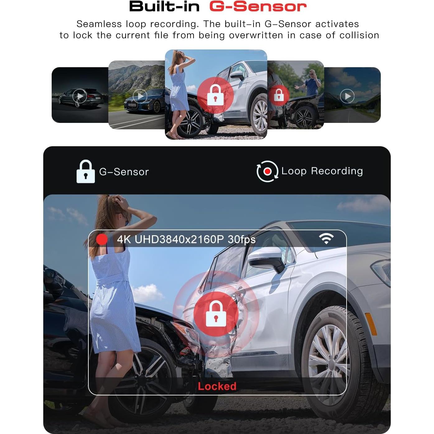 Cámara Dash 3 Canales Jzones V630 4K GPS WiFi Visión Nocturna