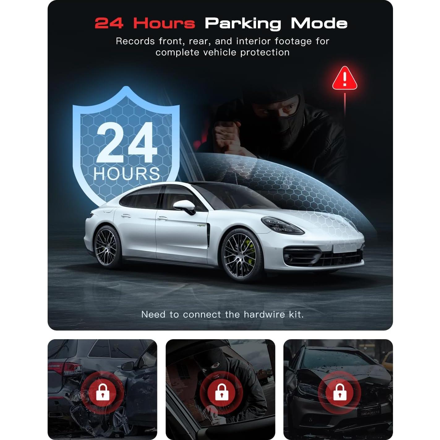 Cámara Dash 3 Canales Jzones V630 4K GPS WiFi Visión Nocturna