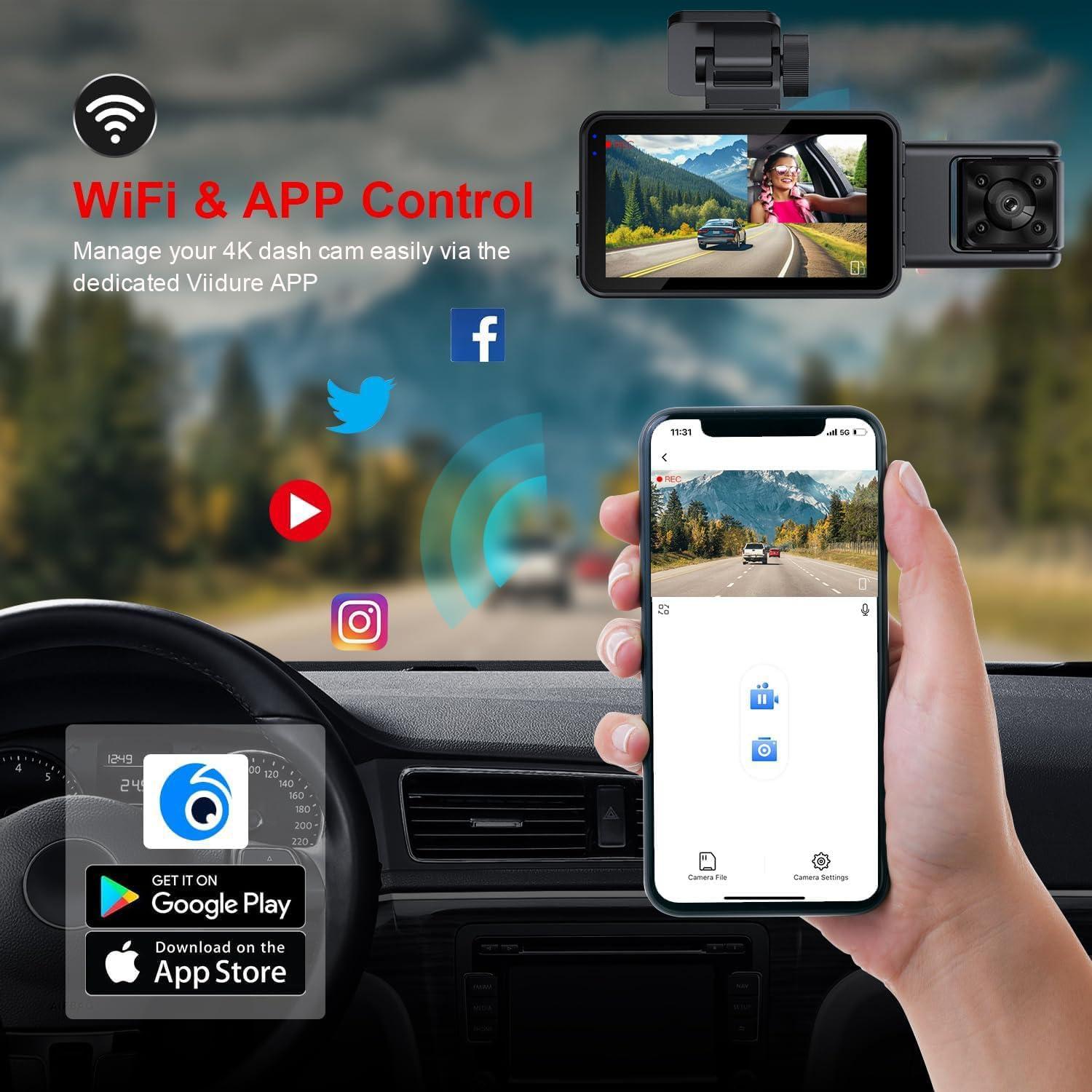 Cámara de tablero 3 canales QNY con sensor G y 64GB