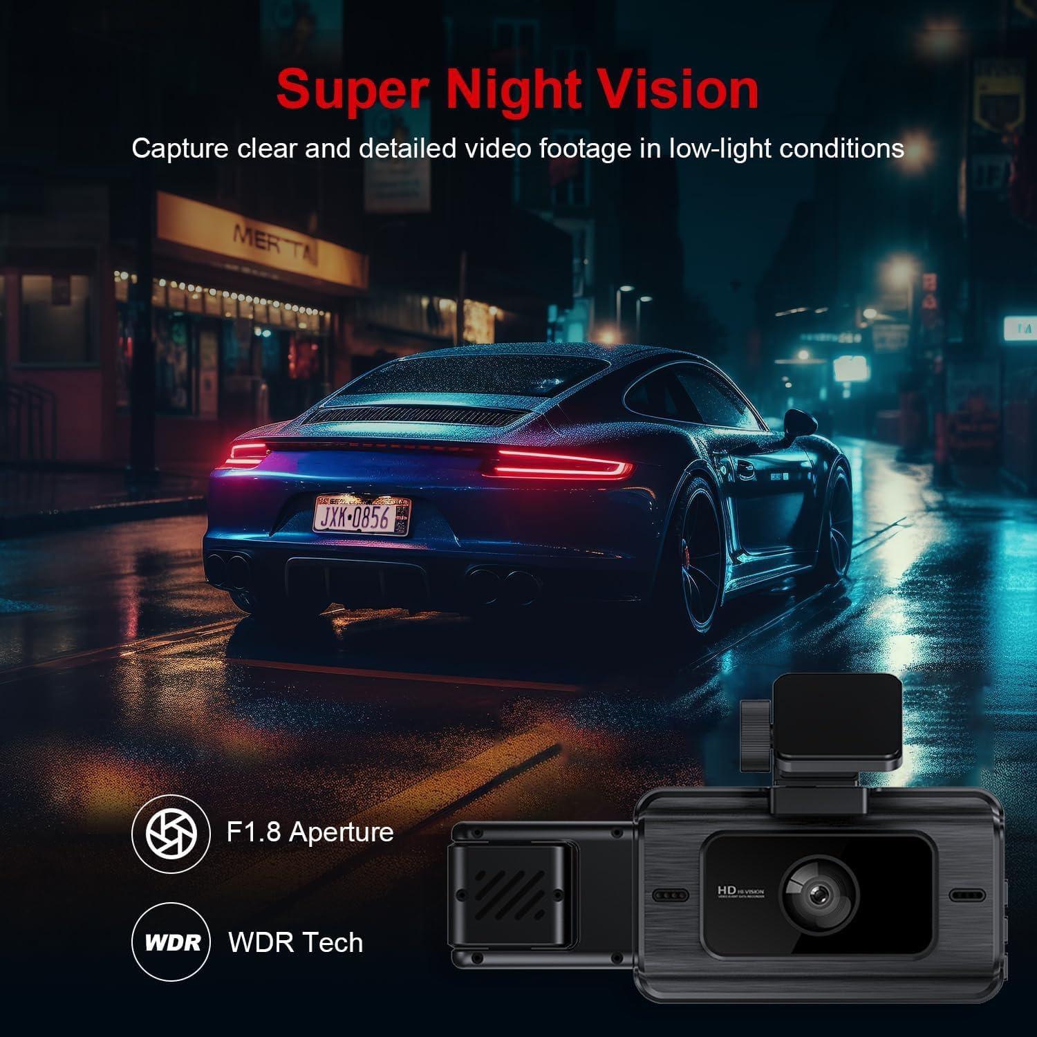 Cámara de tablero 3 canales QNY con sensor G y 64GB