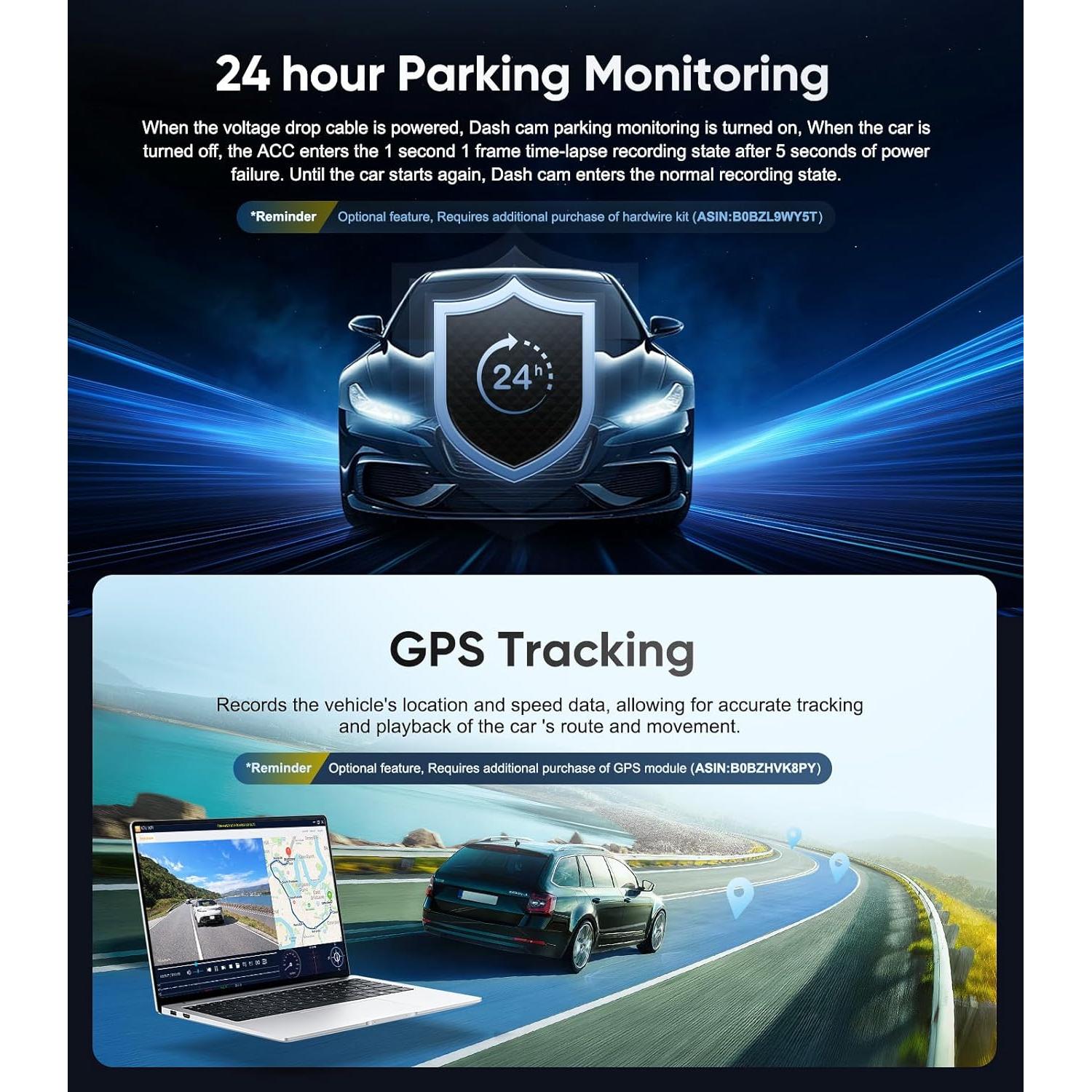 Cámara Dash 4 Canales Seventour DR-41 1080P con Pantalla IPS