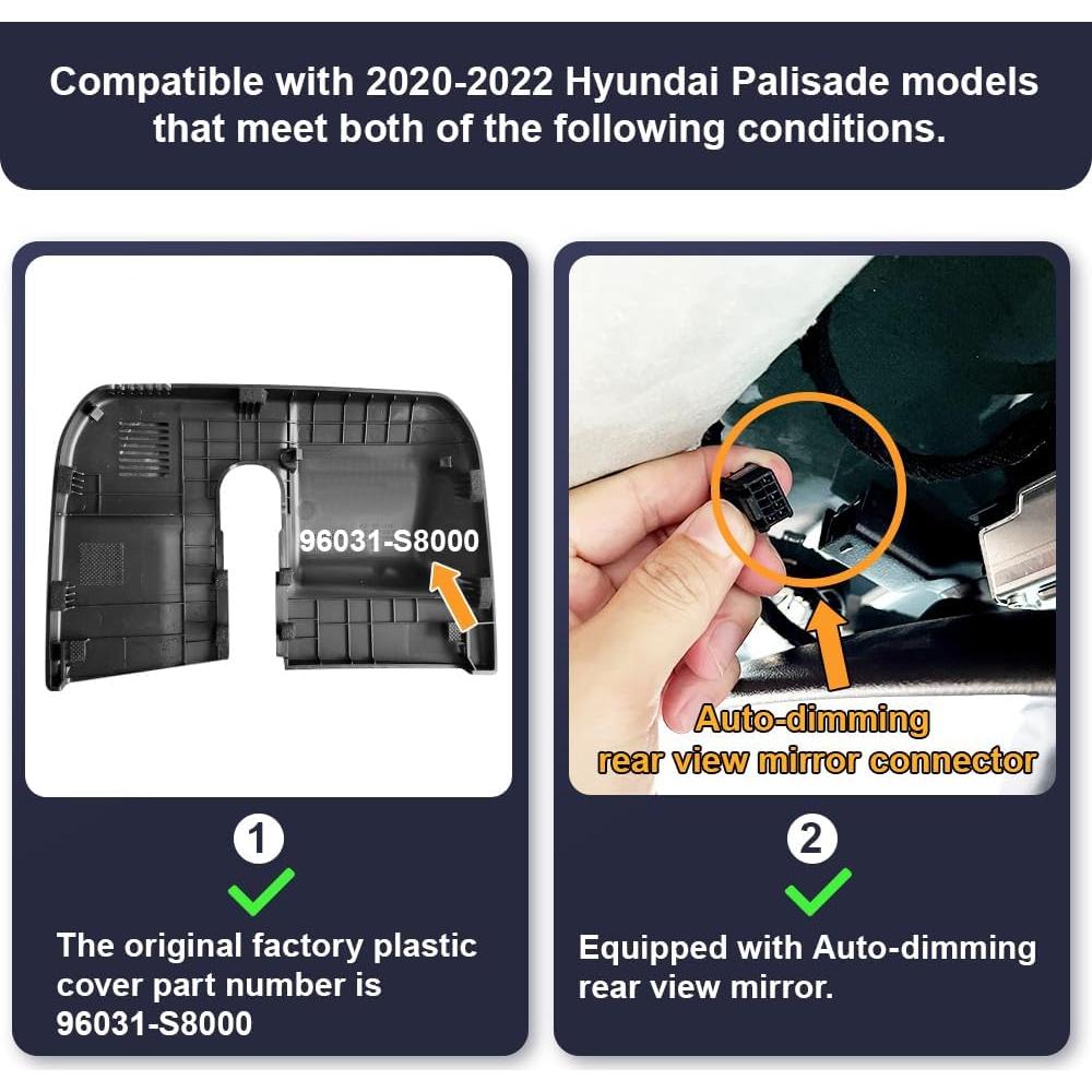 Cámara de Salpicadero Fitcamx 4K Frontal + 1080P Trasera para Hyundai Palisade 2020-2022