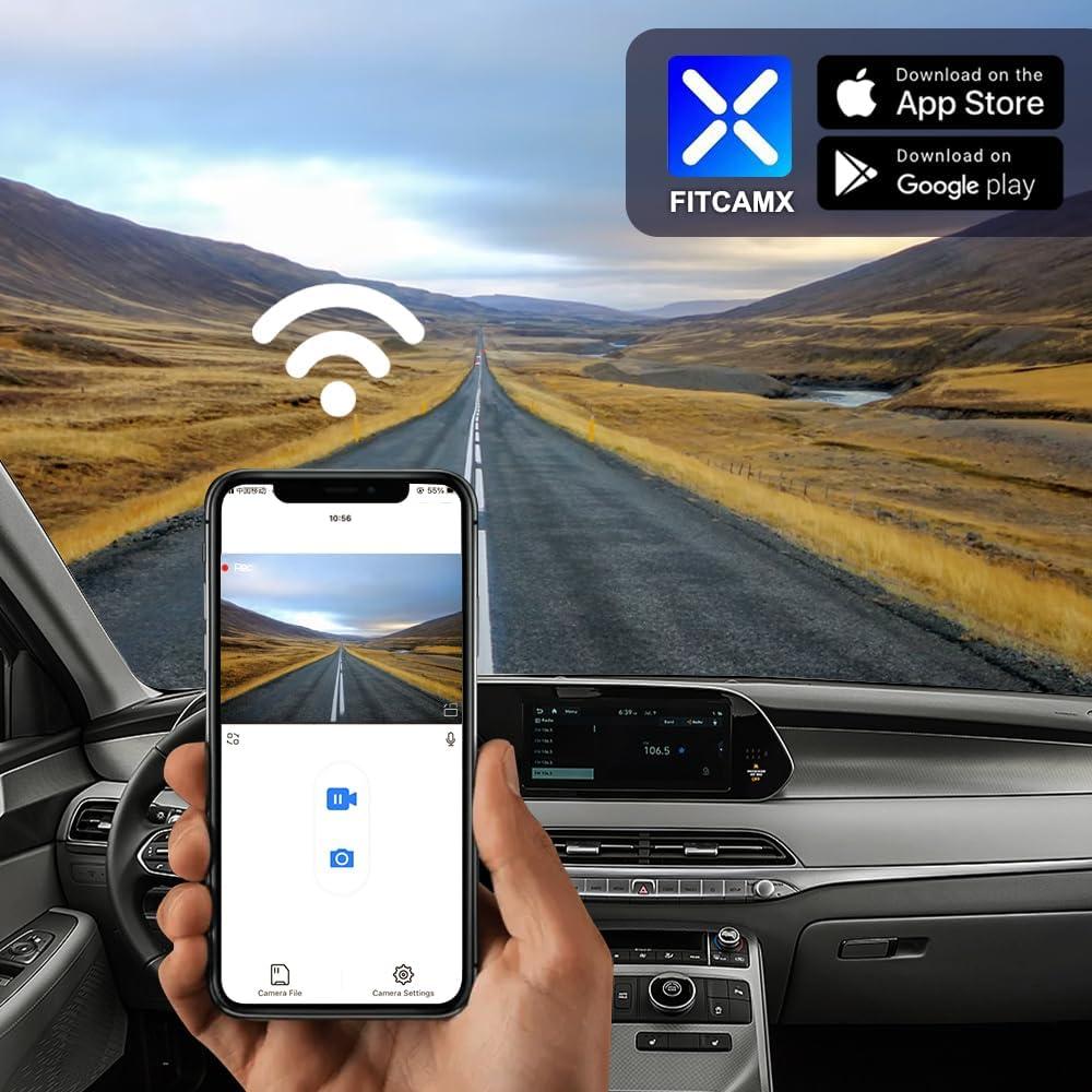 Cámara de Salpicadero Fitcamx 4K Frontal + 1080P Trasera para Hyundai Palisade 2020-2022