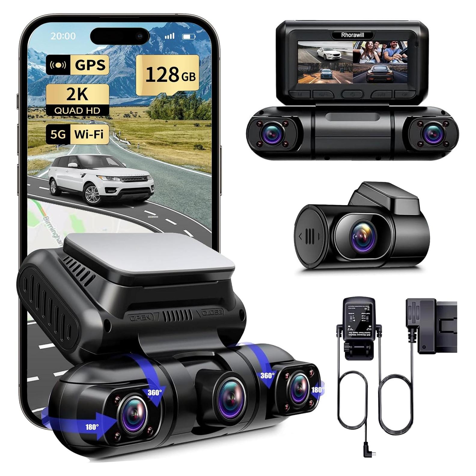 Cámara de Tablero Rhorawill 4 Canales FHD GPS WiFi 128GB