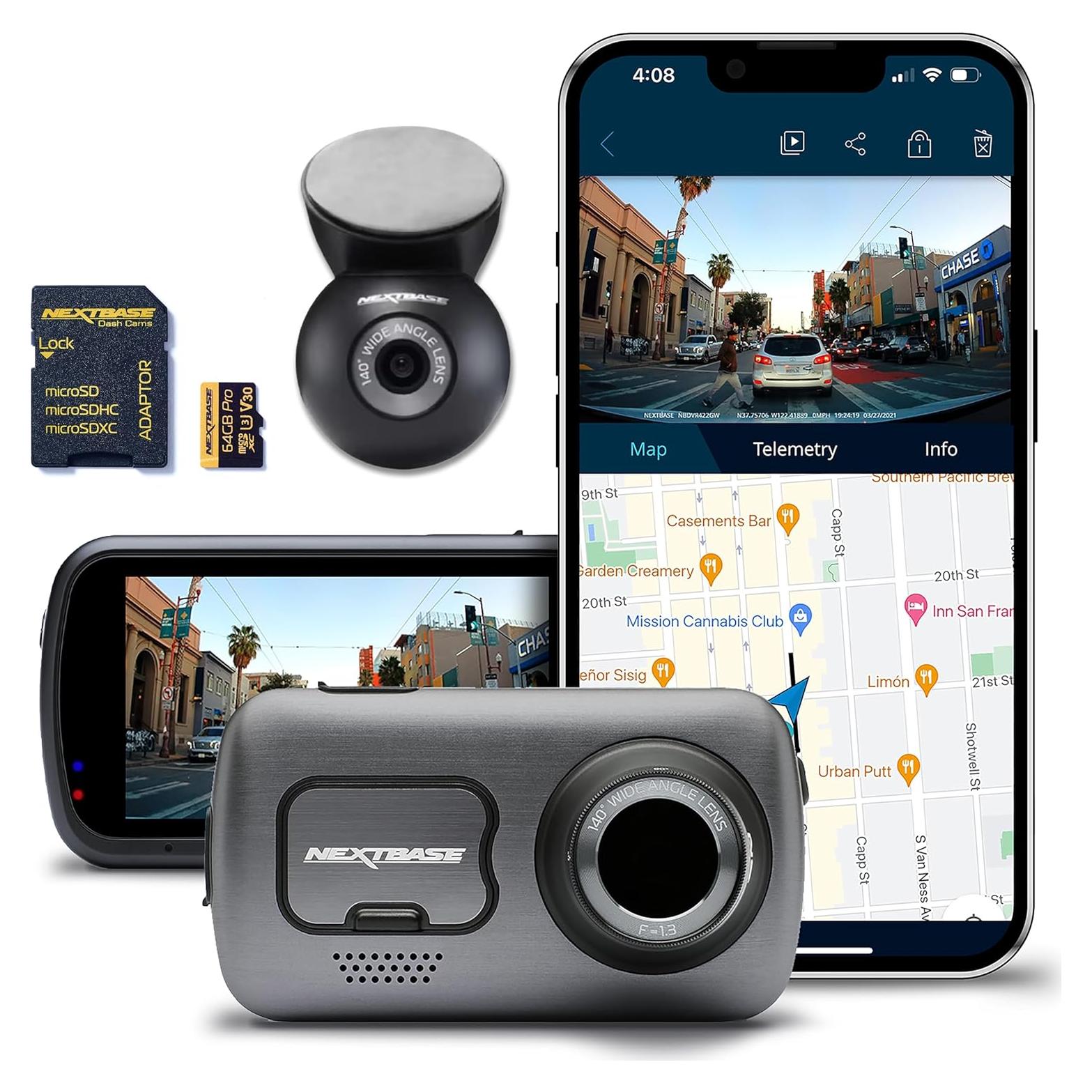 Cámara Dash Nextbase 622GW con Cámara Trasera y 64GB