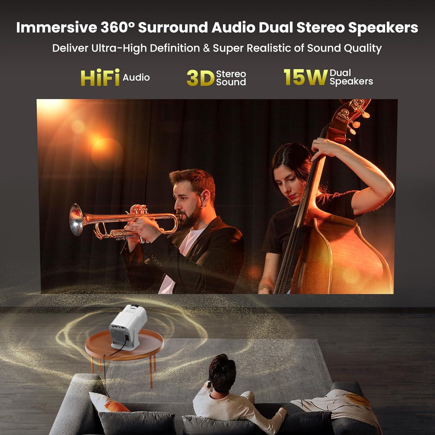 Proyector 4K Gaimoo GM600 NTV Wifi Bluetooth Estéreo 1080P