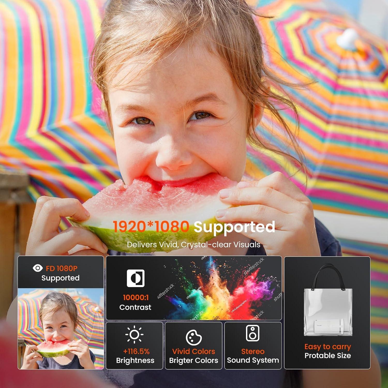 Proyector Mini Portátil Tecaki X3 1080P HD Bluetooth 5.2