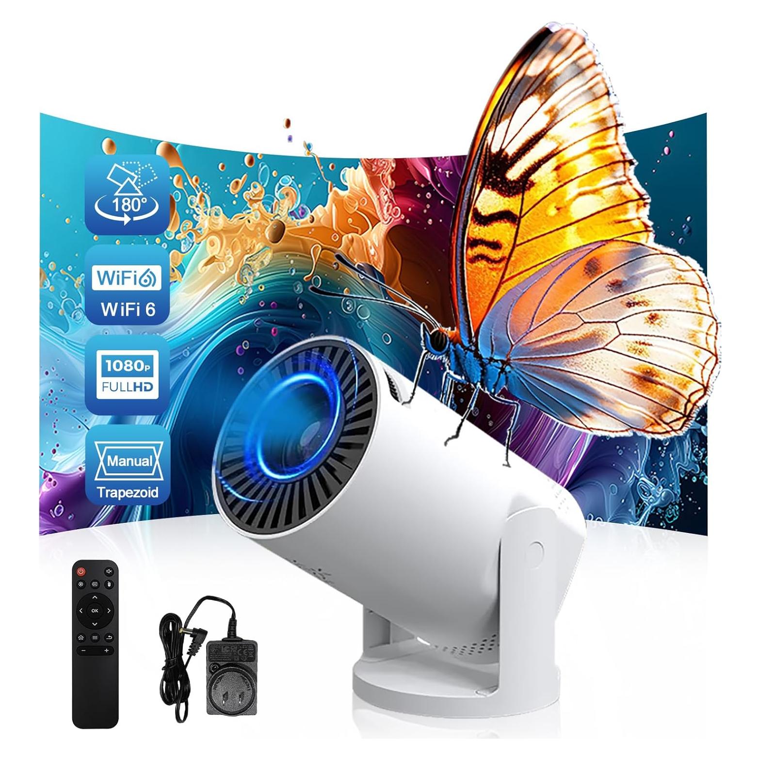 Proyector Mini Inalámbrico Geylnxng Q5 mate 1080P 4K WiFi 6