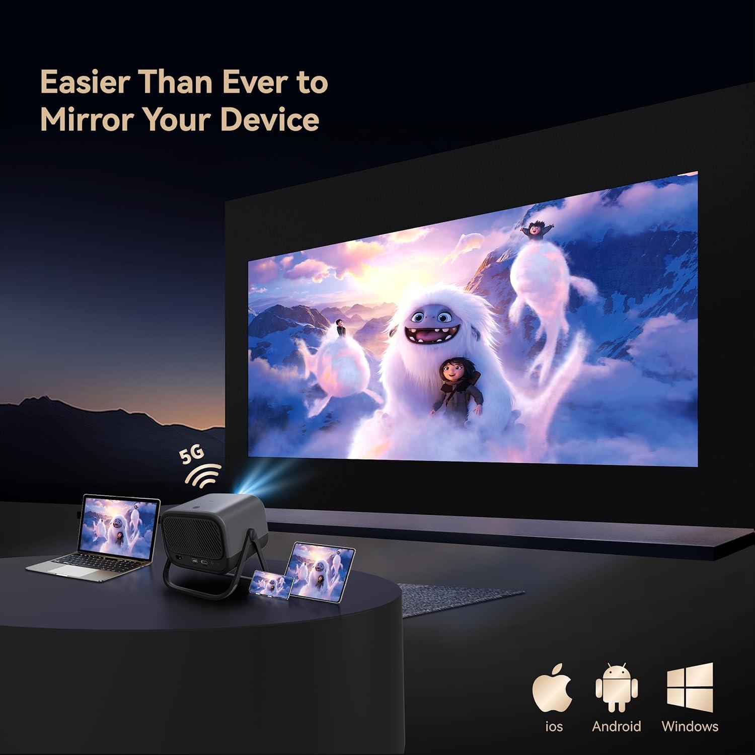 Proyector Full HD 1080P MEER con WiFi y Bluetooth 360°