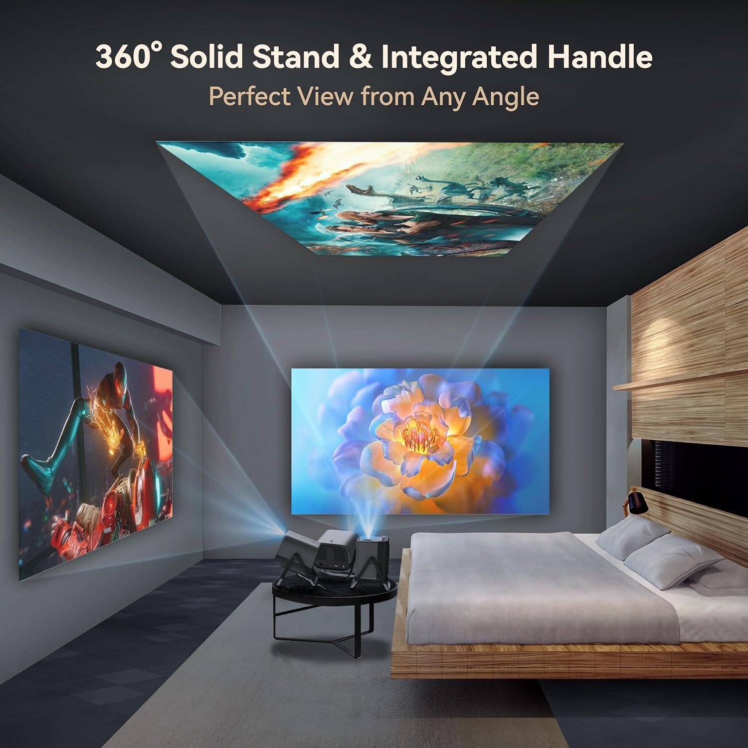 Proyector Full HD 1080P MEER con WiFi y Bluetooth 360°