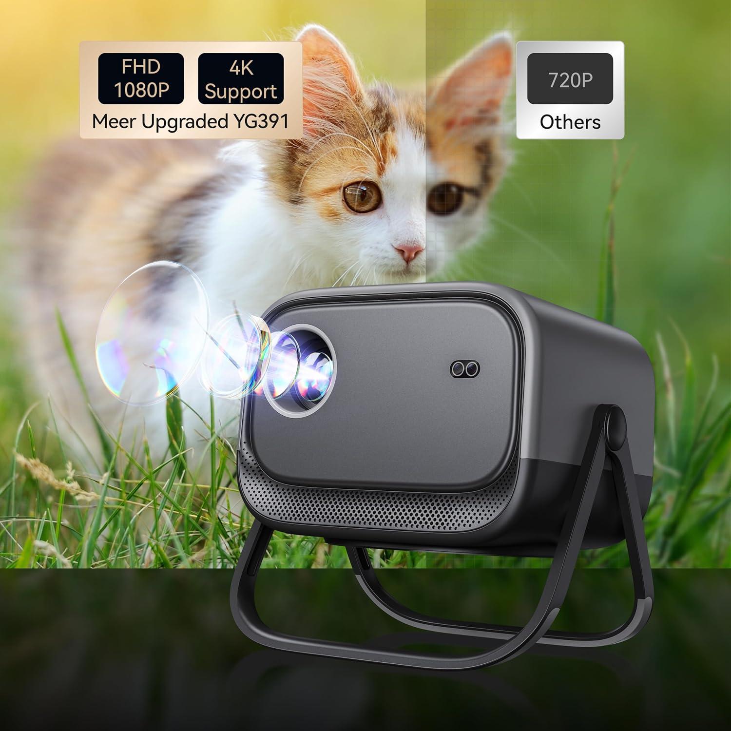 Proyector Full HD 1080P MEER con WiFi y Bluetooth 360°