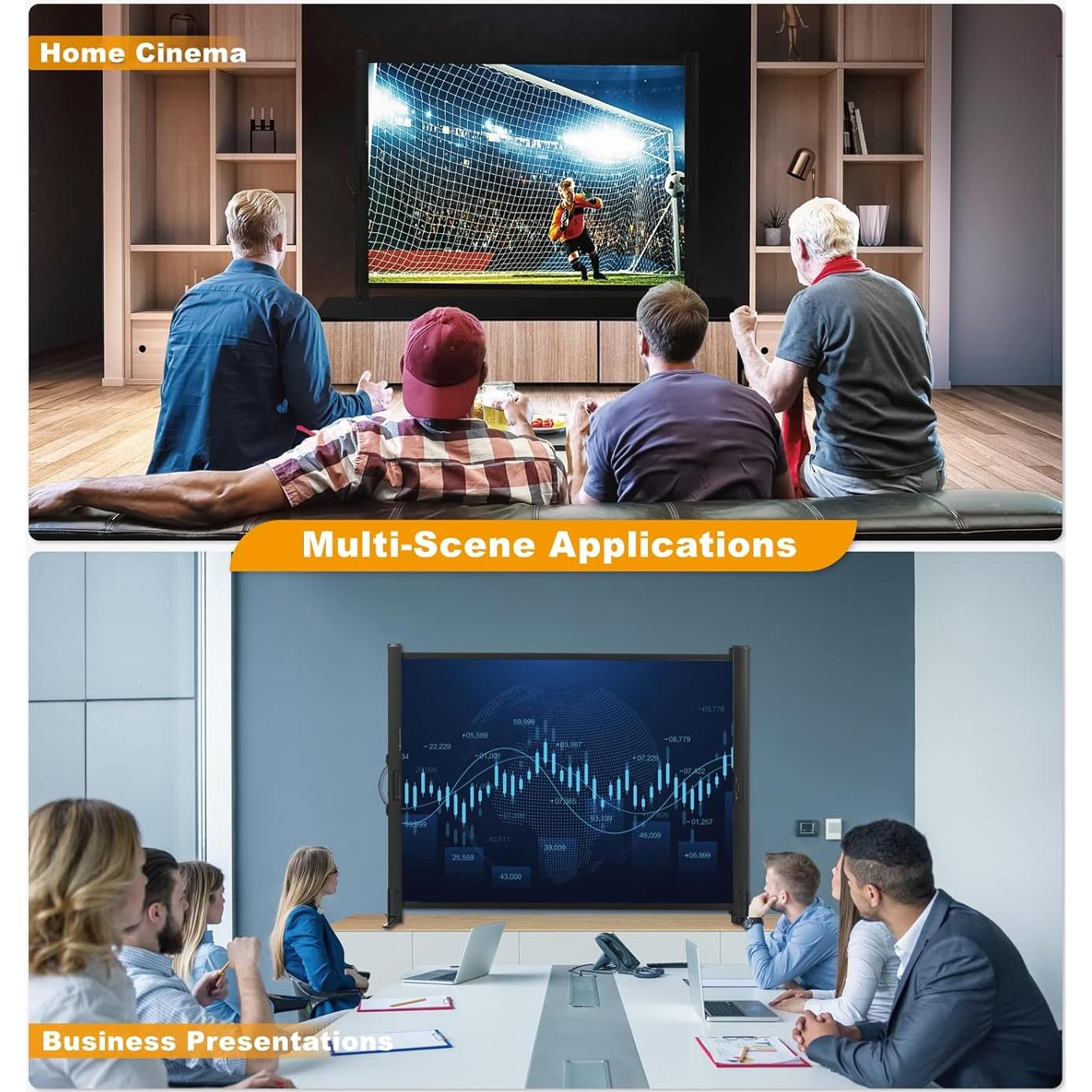 Pantalla de Proyector Portátil Excelimage 50" Retráctil HD