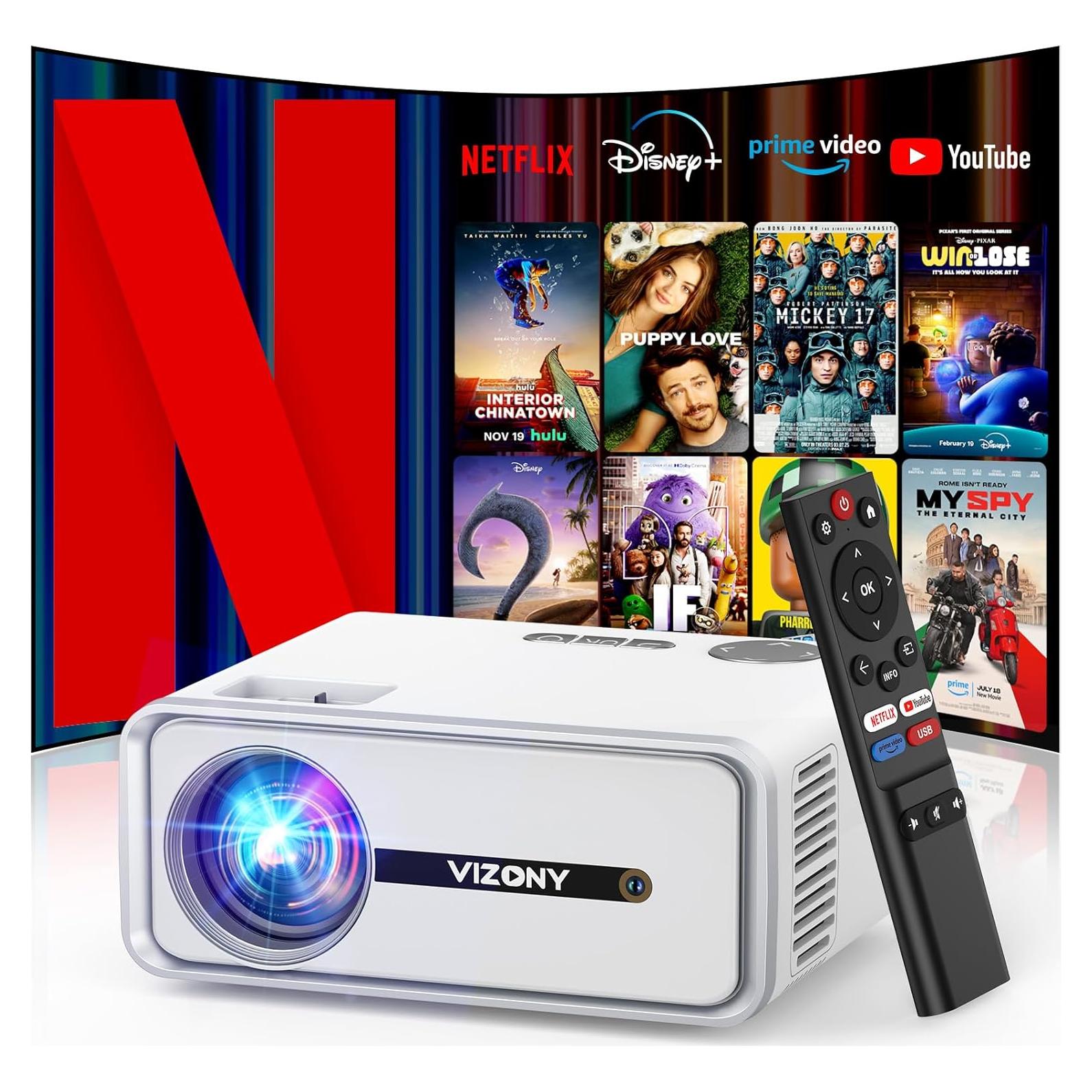 Proyector Inteligente VIZONY DP04 Pro Nativo 1080P WiFi Bluetooth