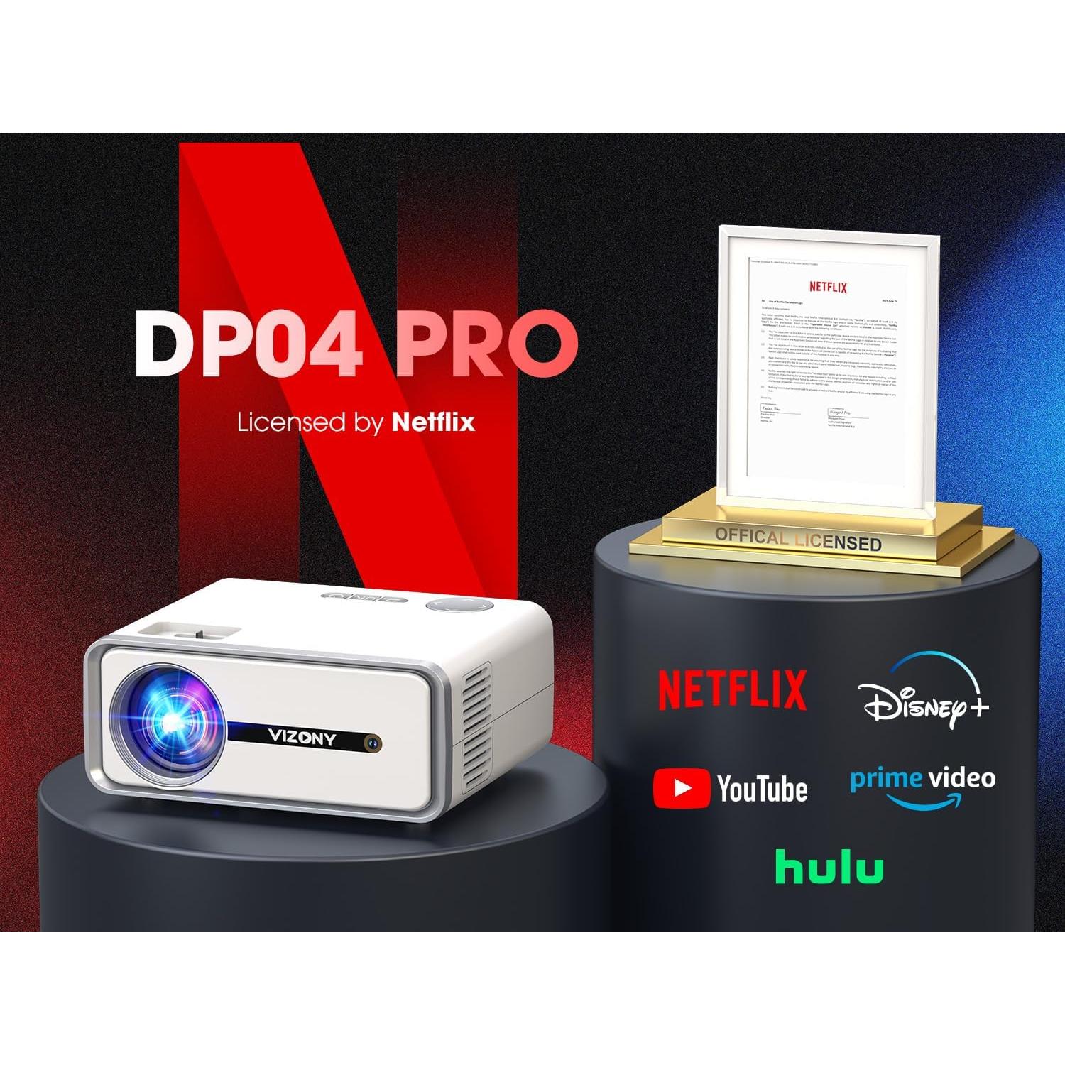 Proyector Inteligente VIZONY DP04 Pro Nativo 1080P WiFi Bluetooth