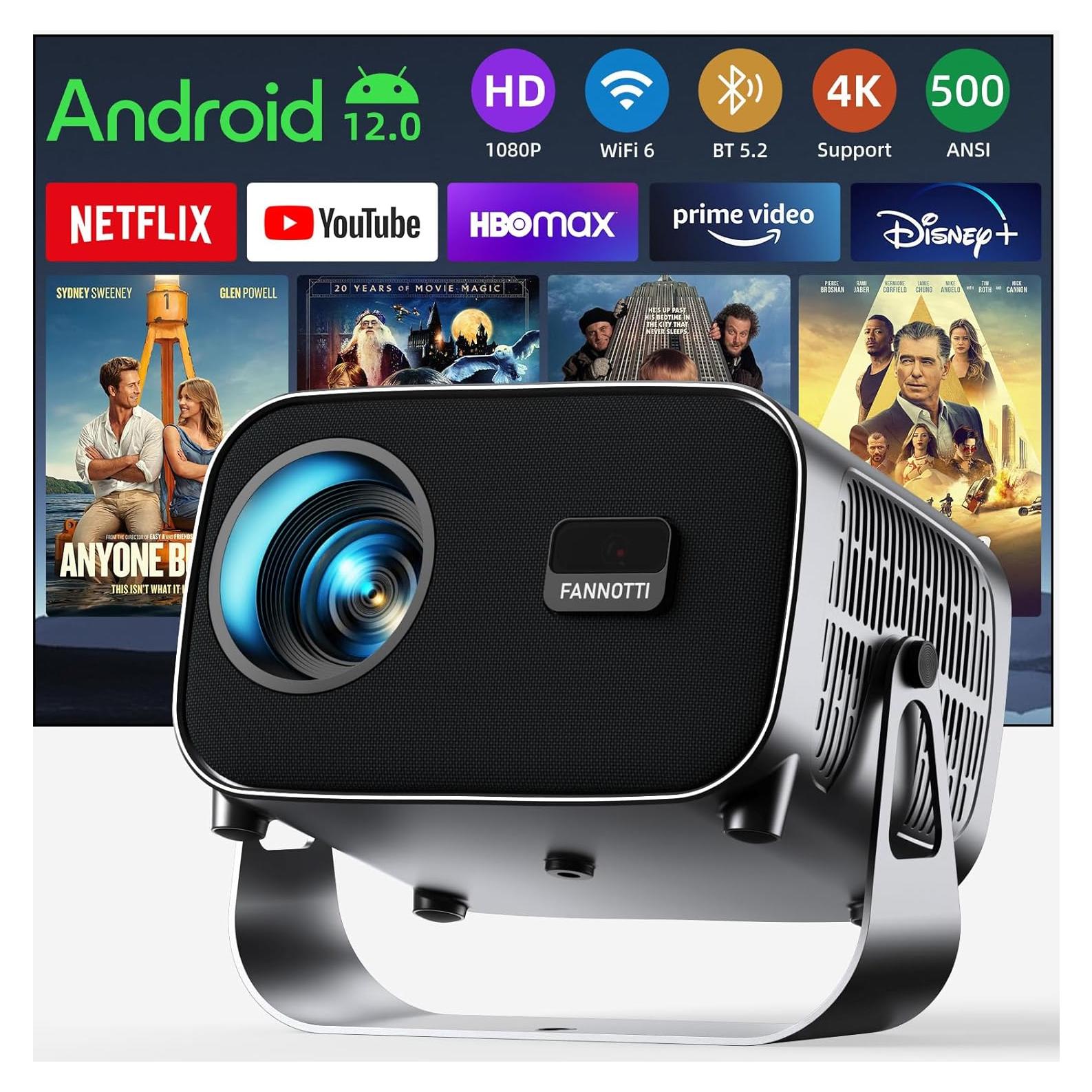 Proyector Inteligente Fannotti 1080P WiFi Bluetooth Gris