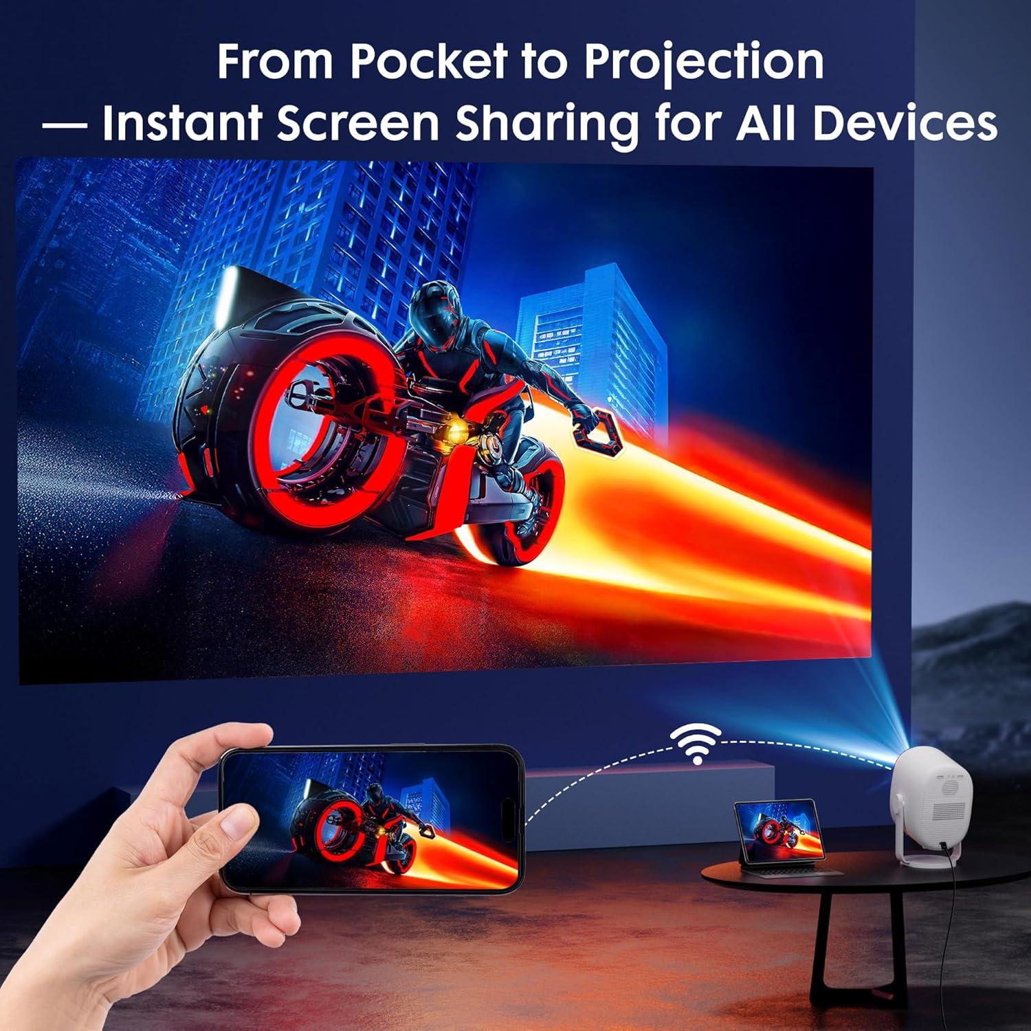 Proyector Mini Portátil EXTRAVIS H1 500 Lúmenes 1080P WiFi Bluetooth