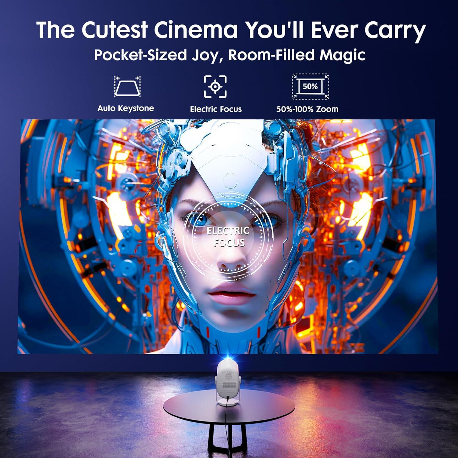 Proyector Mini Portátil EXTRAVIS H1 500 Lúmenes 1080P WiFi Bluetooth